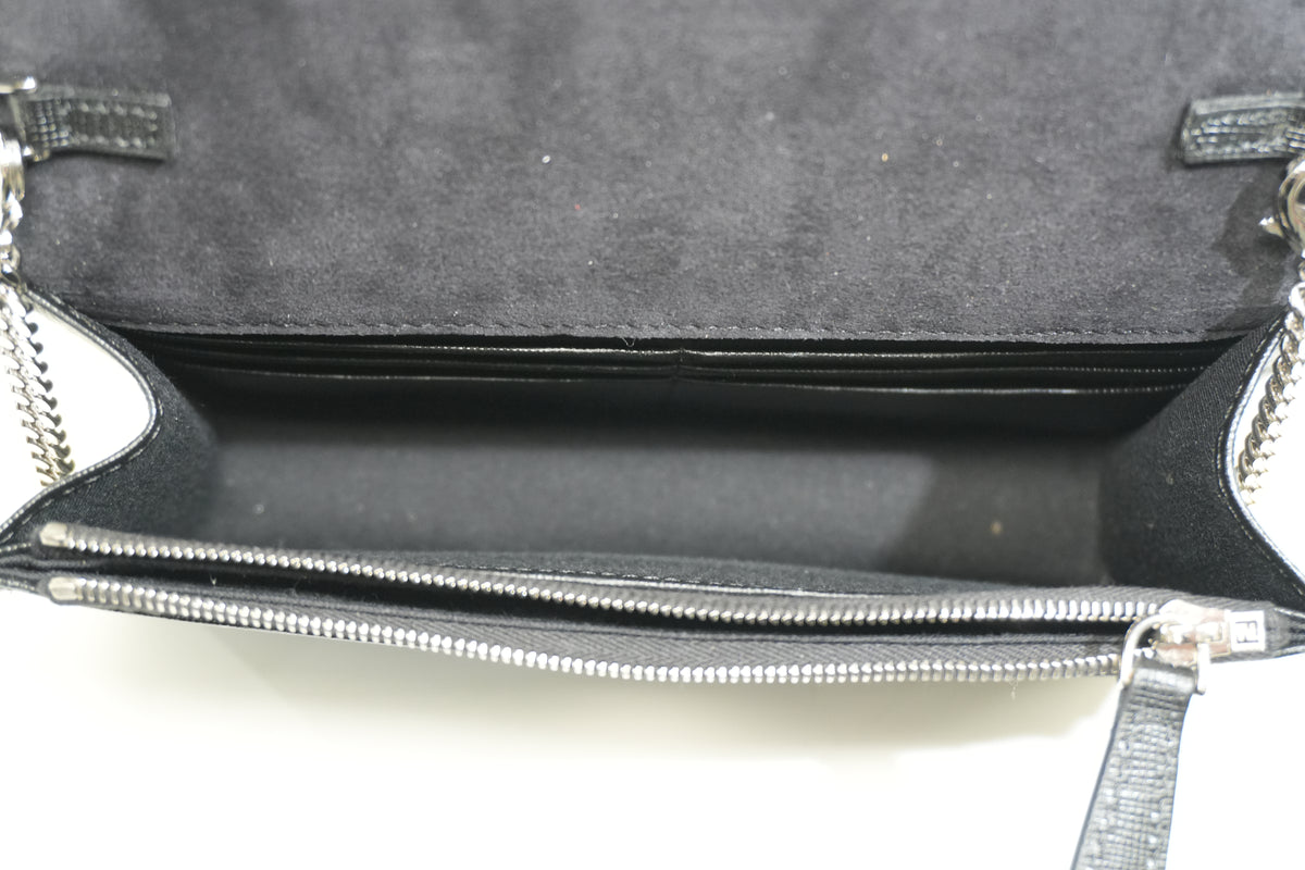 Pre-Owned FENDI Carlito Wallet on Chain Black