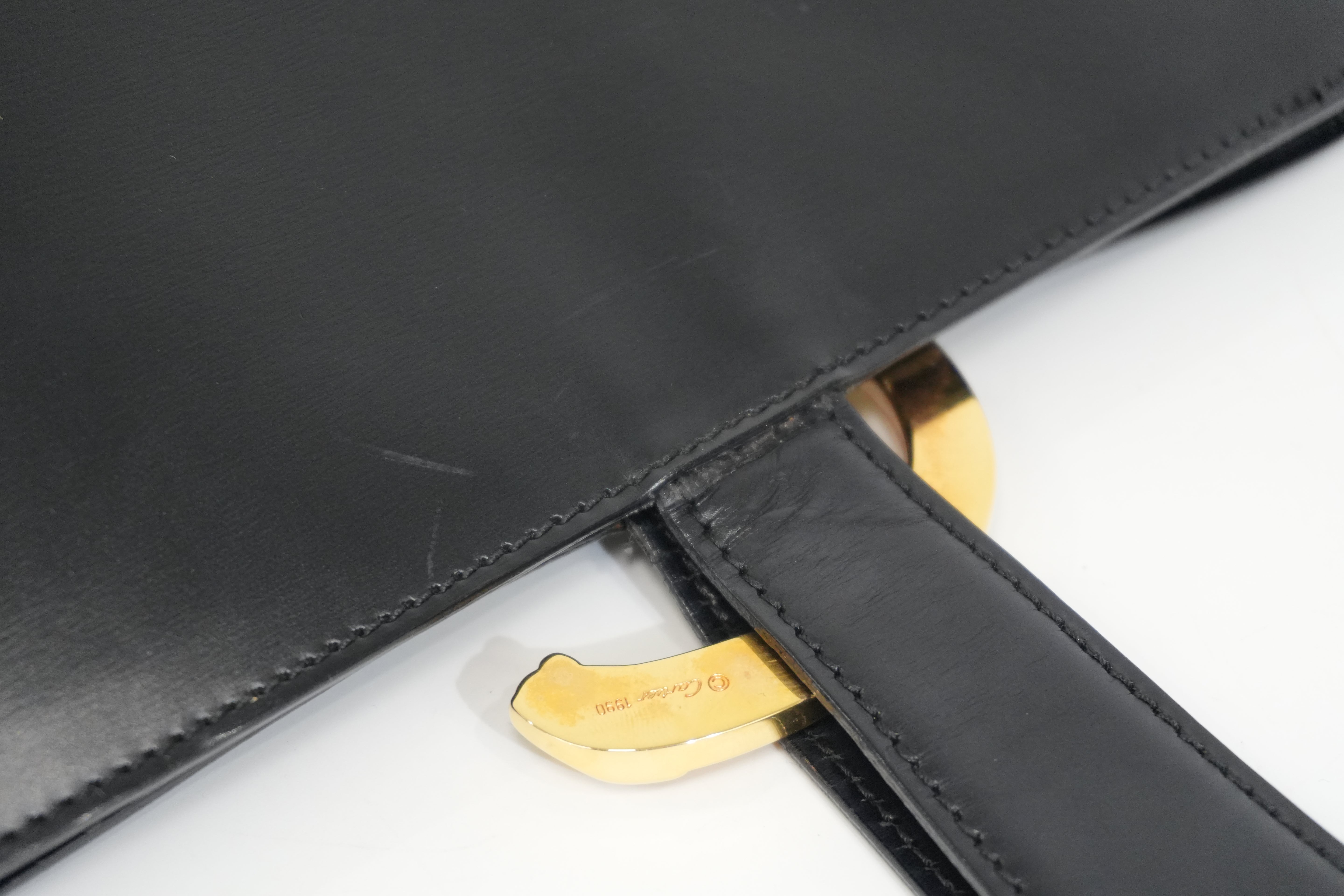 Pre-owned Cartier Panthere Bucket Handbag Black