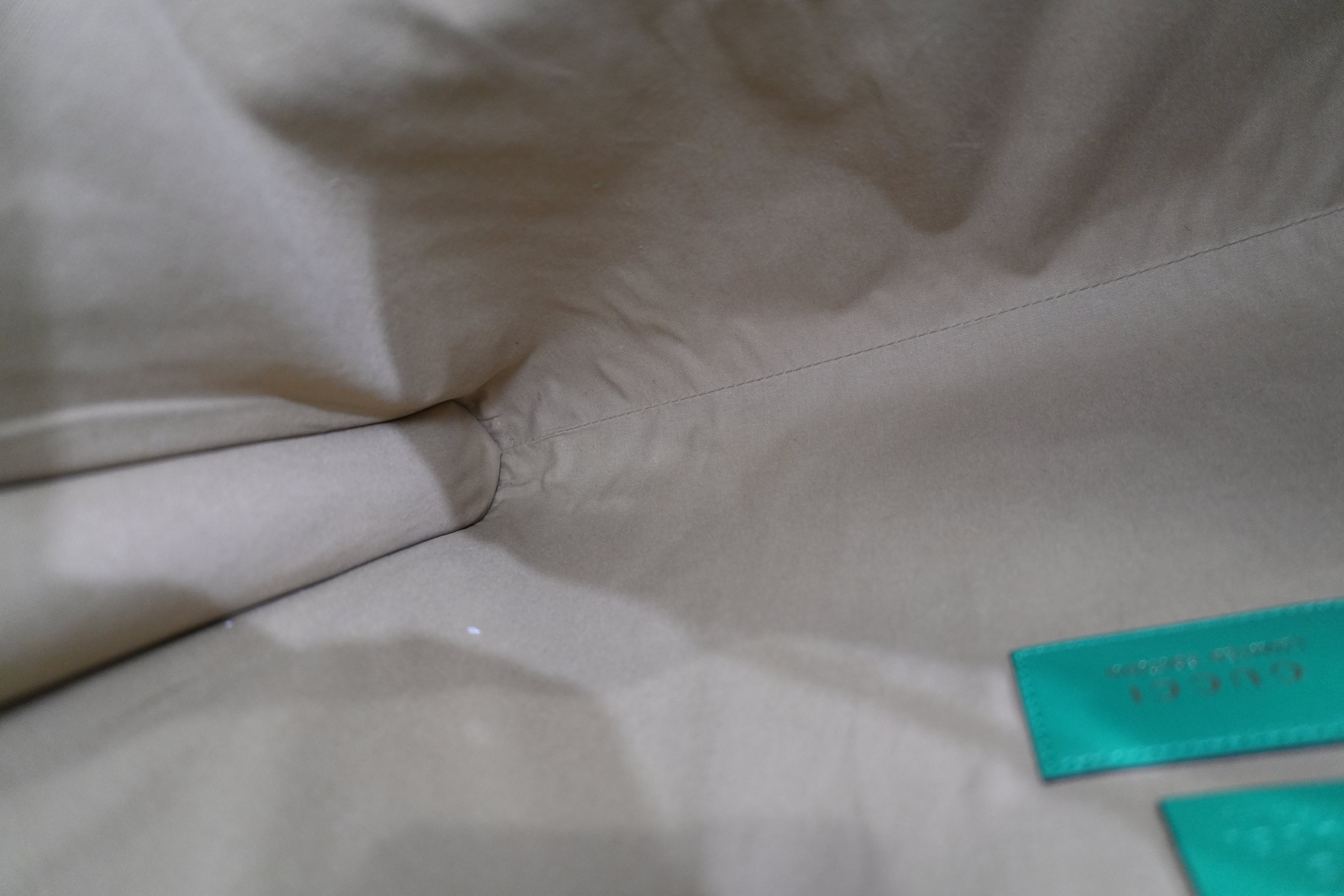 Pre-owned Gucci Rajah Tote Bag Ivory and Green