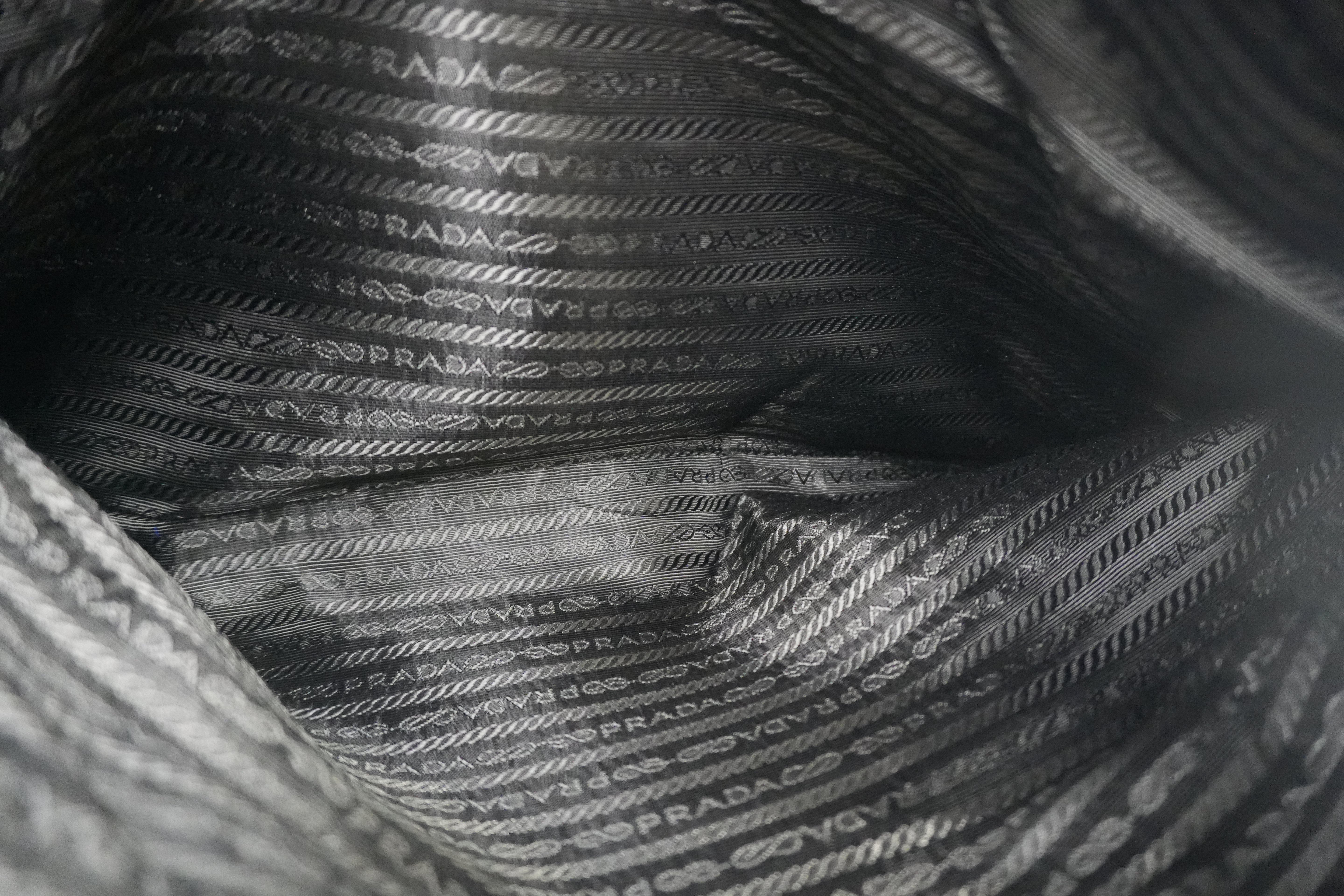 Pre-owned Prada Leather Two Way Shoulder Tote Bag Black