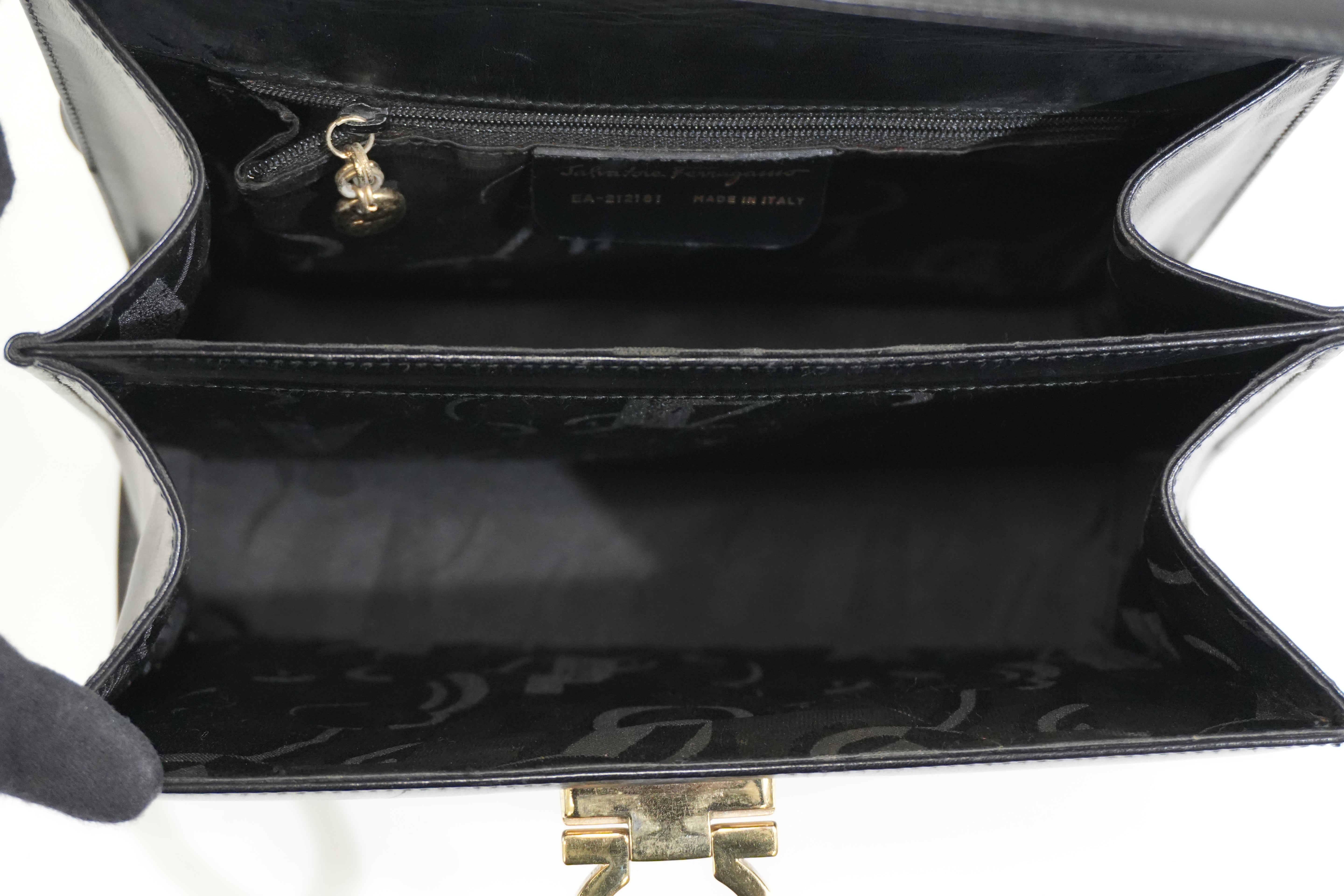 Pre-owned Ferragamo Two Way Top Handle Shoulder Bag Black