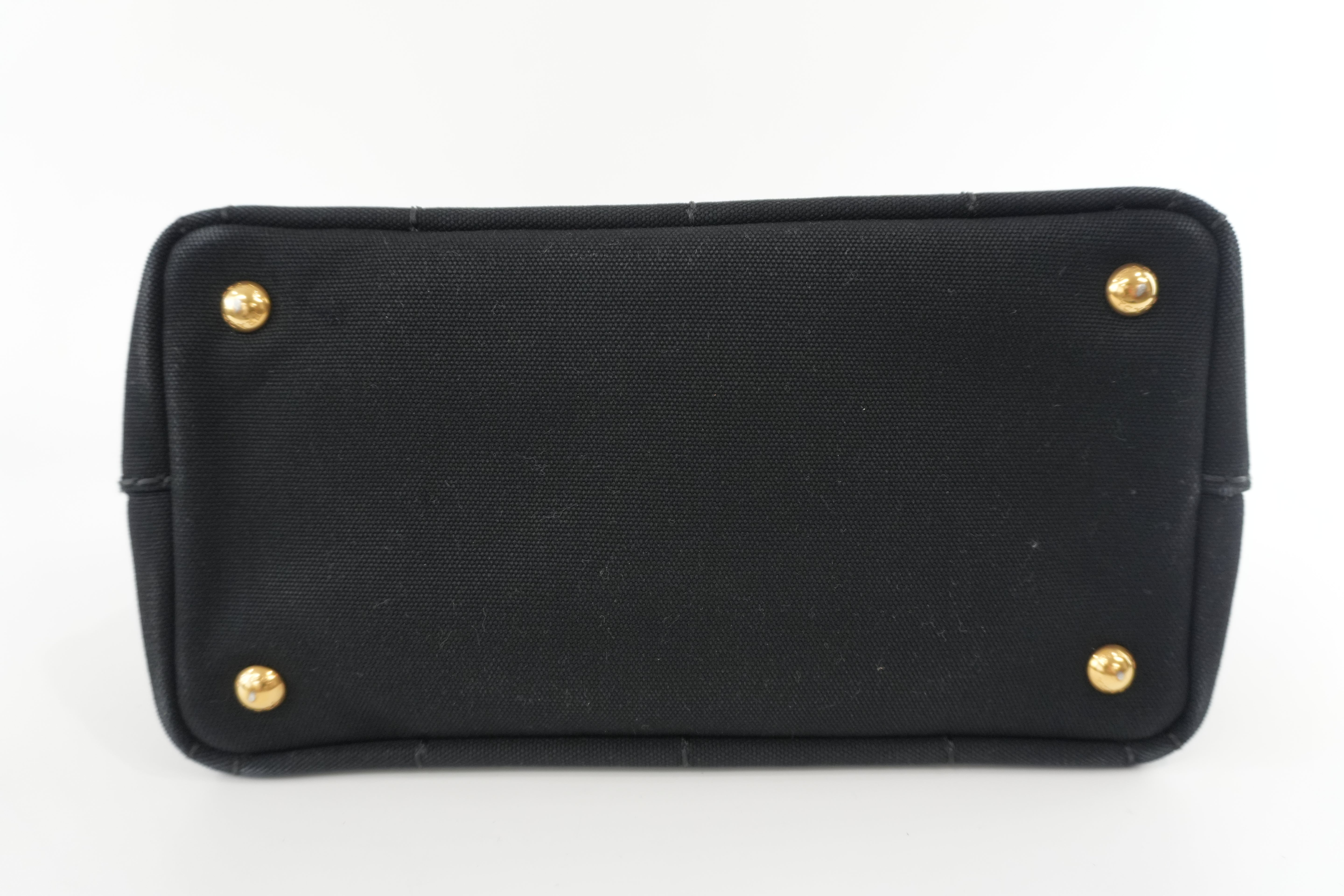 Prada Canapa Two Way Shoulder Bag Black Used