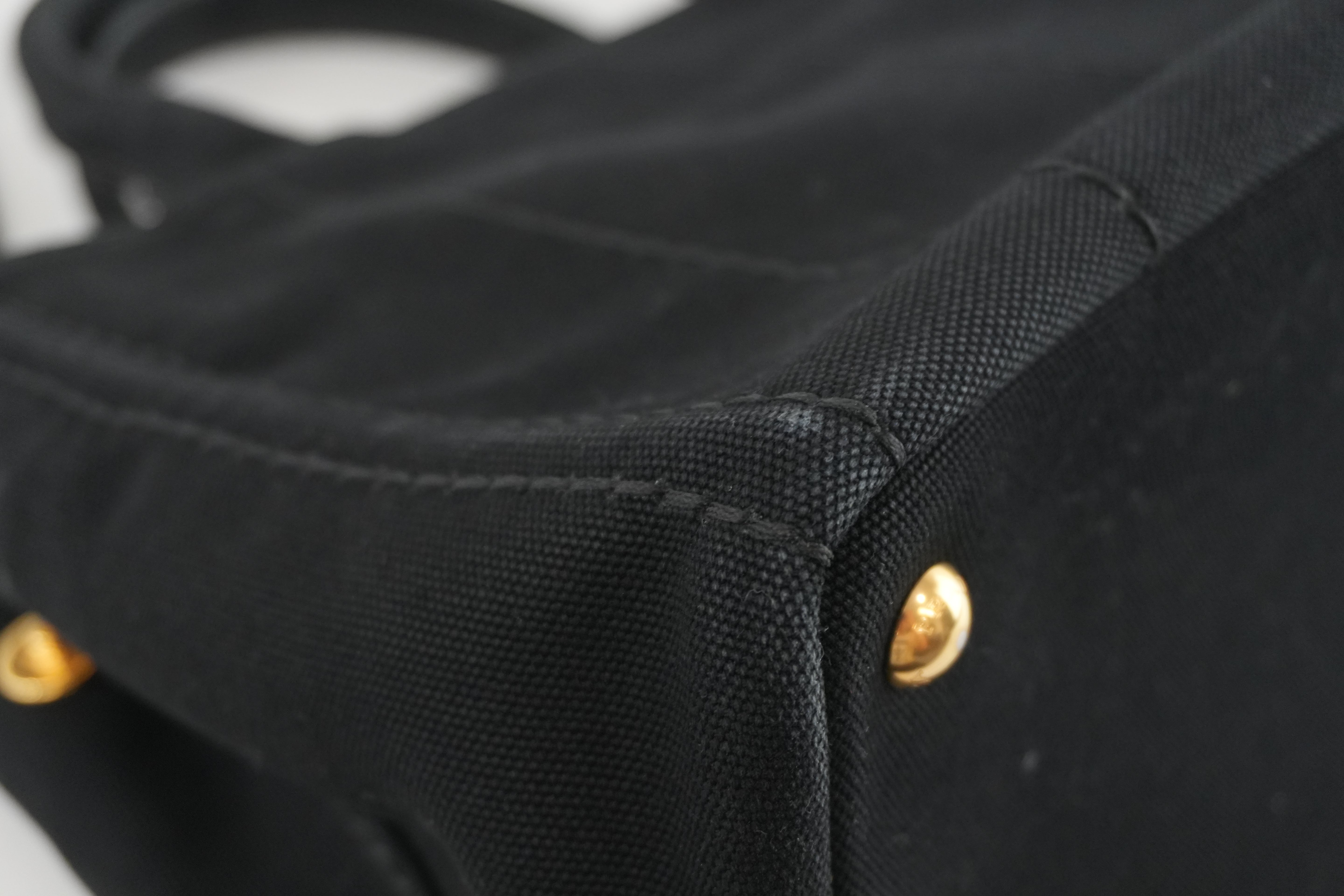 Prada Canapa Two Way Shoulder Bag Black Used