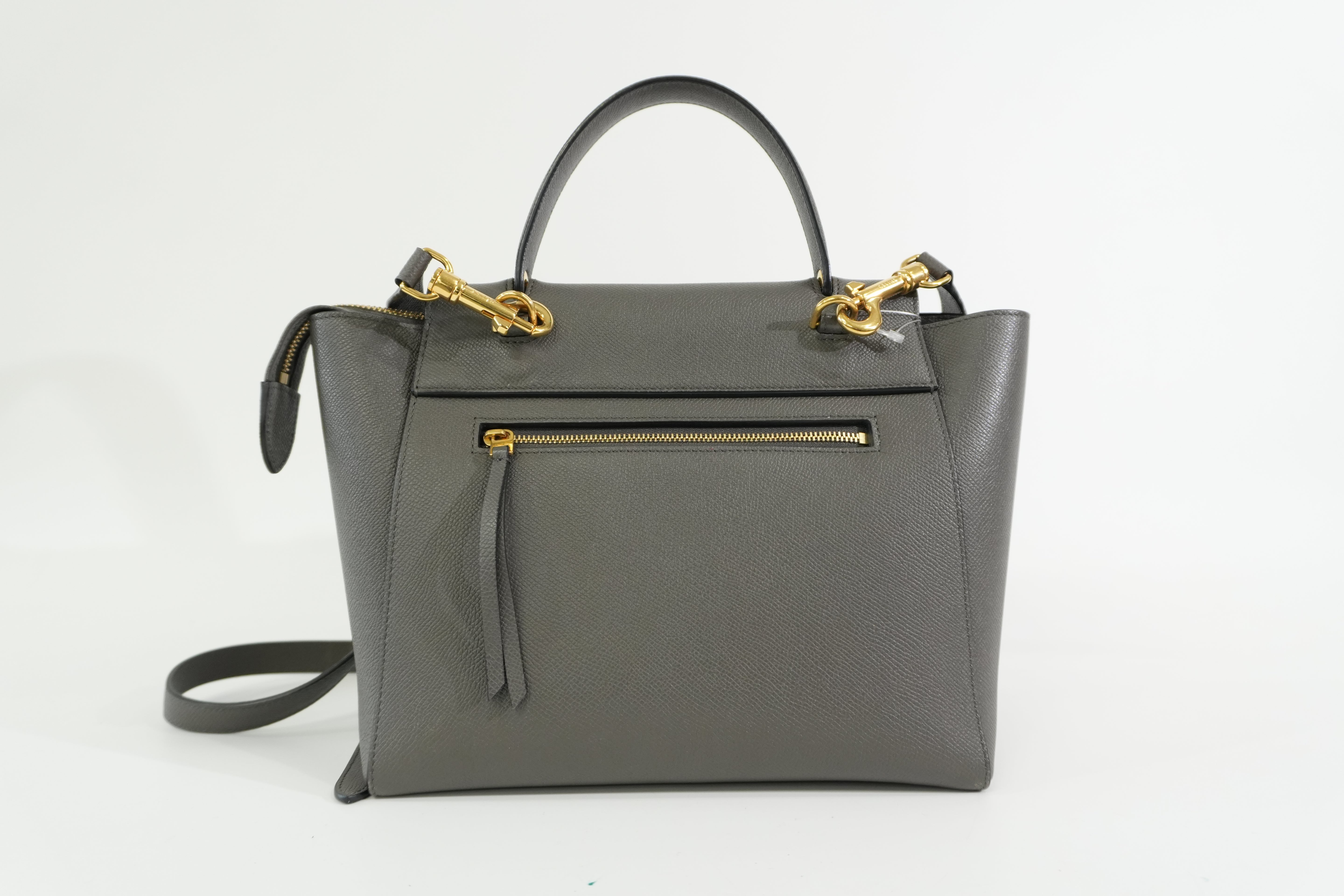 Pre-owned Celine Two Way Mini Belt Shoulder Bag Gray