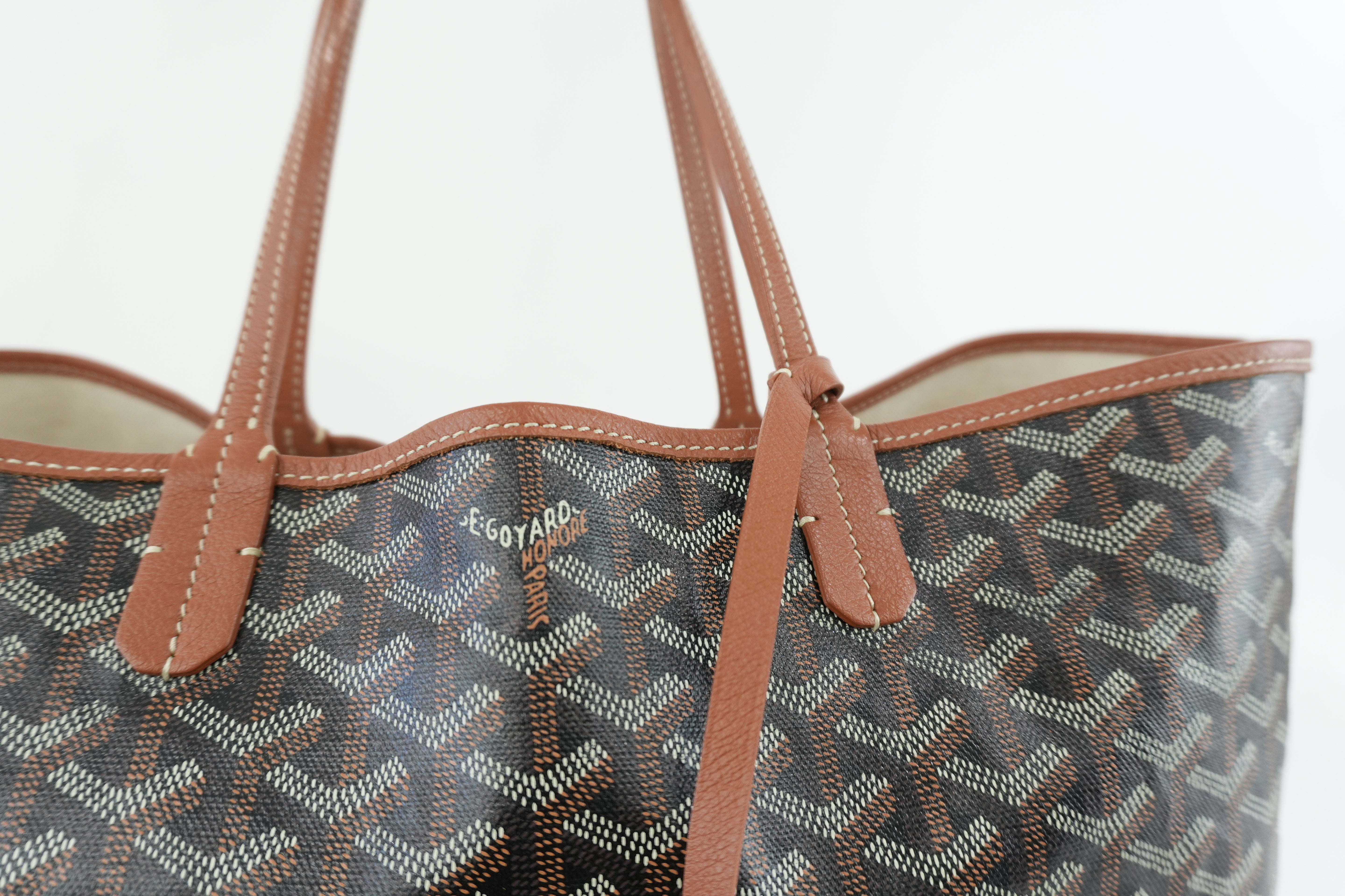 Goyard Saint Louis PM Black and Brown Canvas Used