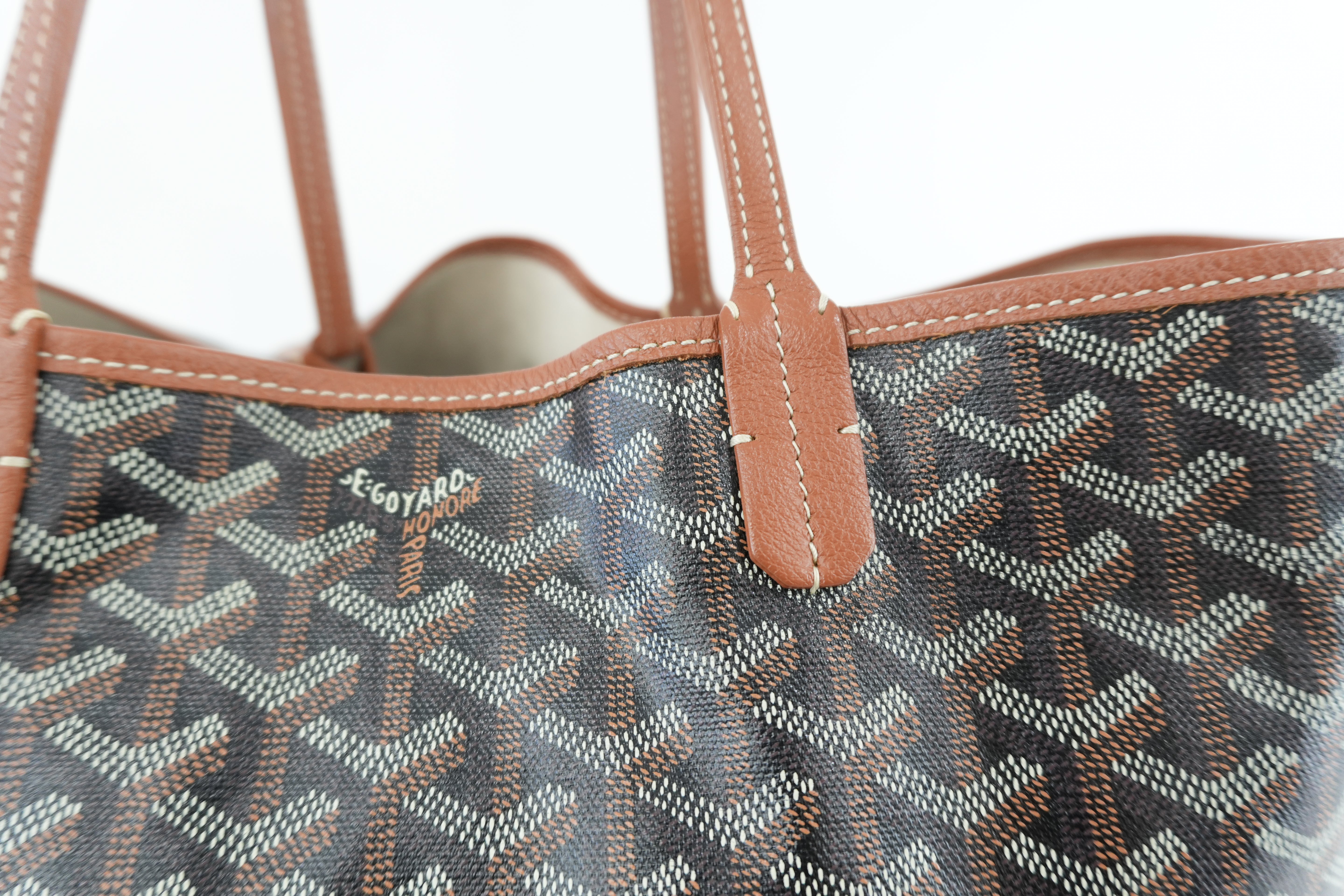 Goyard Saint Louis PM Black and Brown Canvas Used