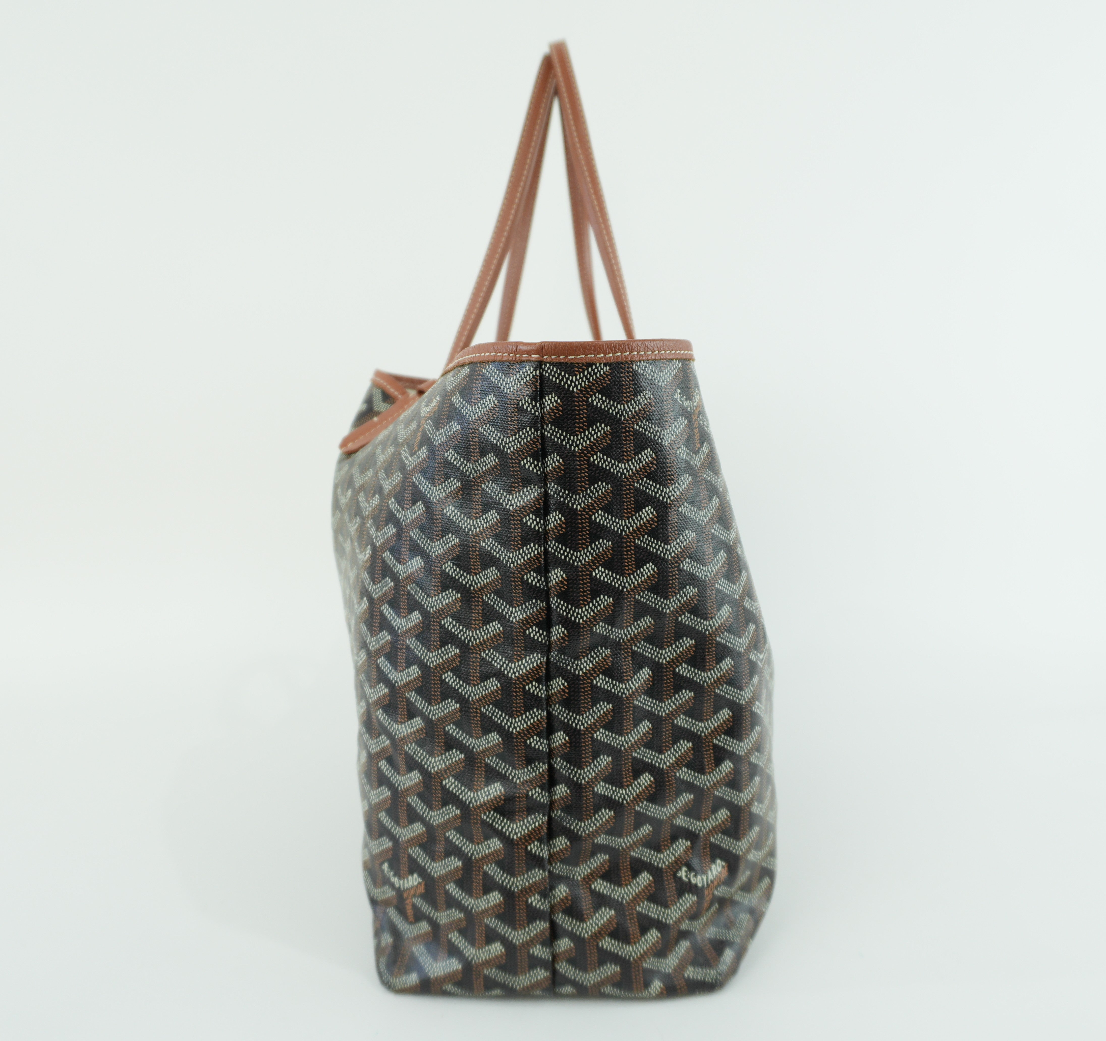 Goyard Saint Louis PM Black and Brown Canvas Used