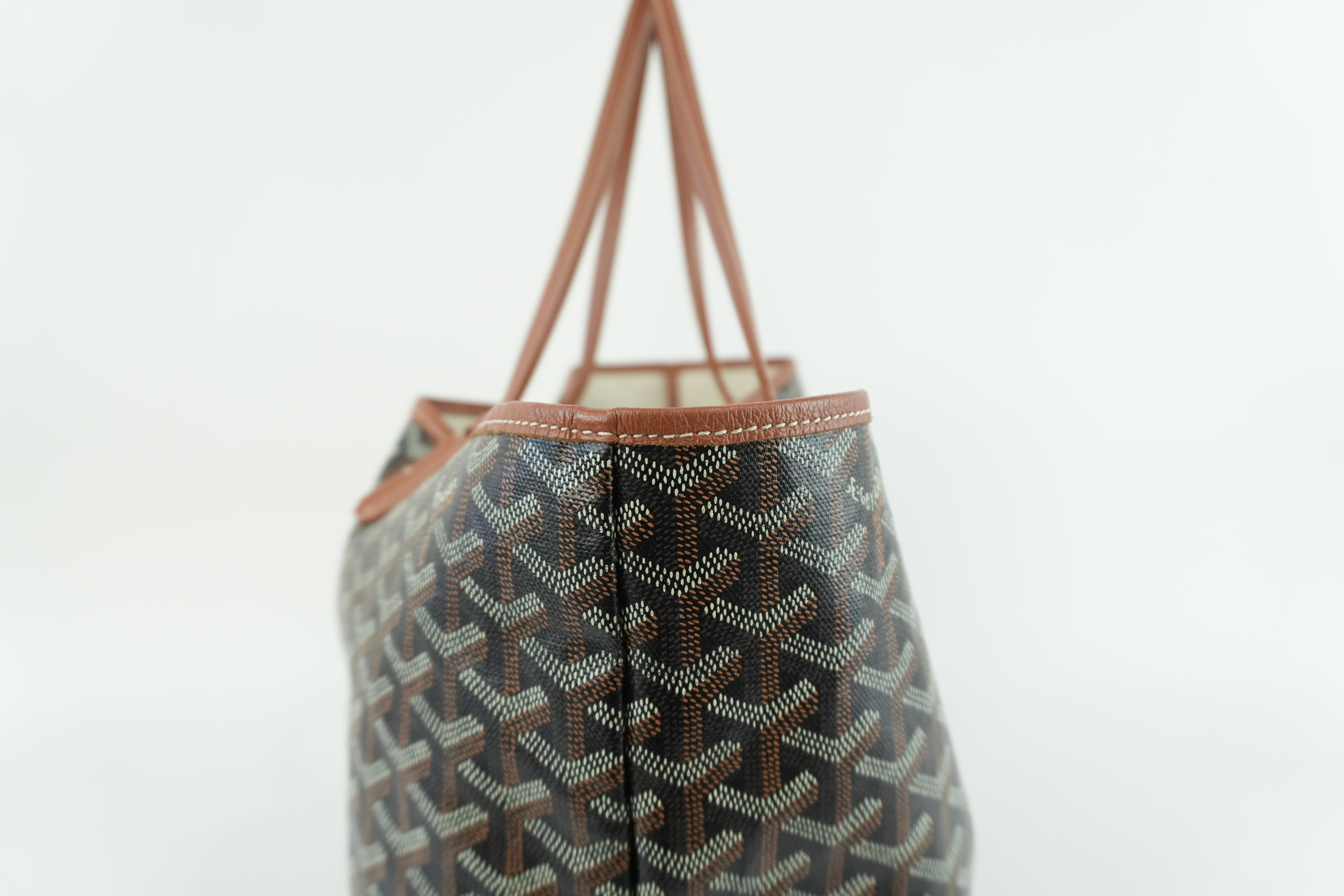 Goyard Saint Louis PM Black and Brown Canvas Used