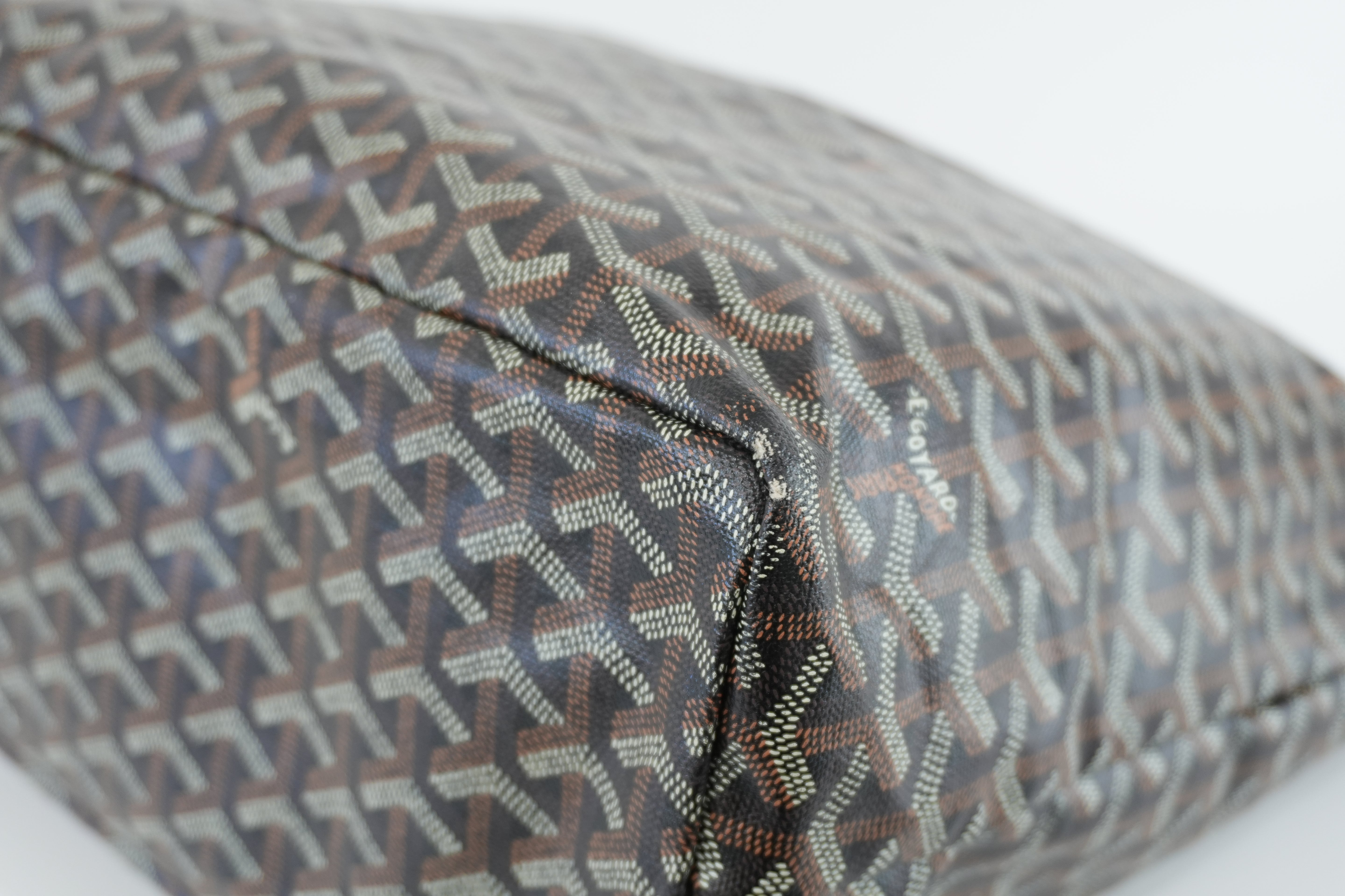 Goyard Saint Louis PM Black and Brown Canvas Used