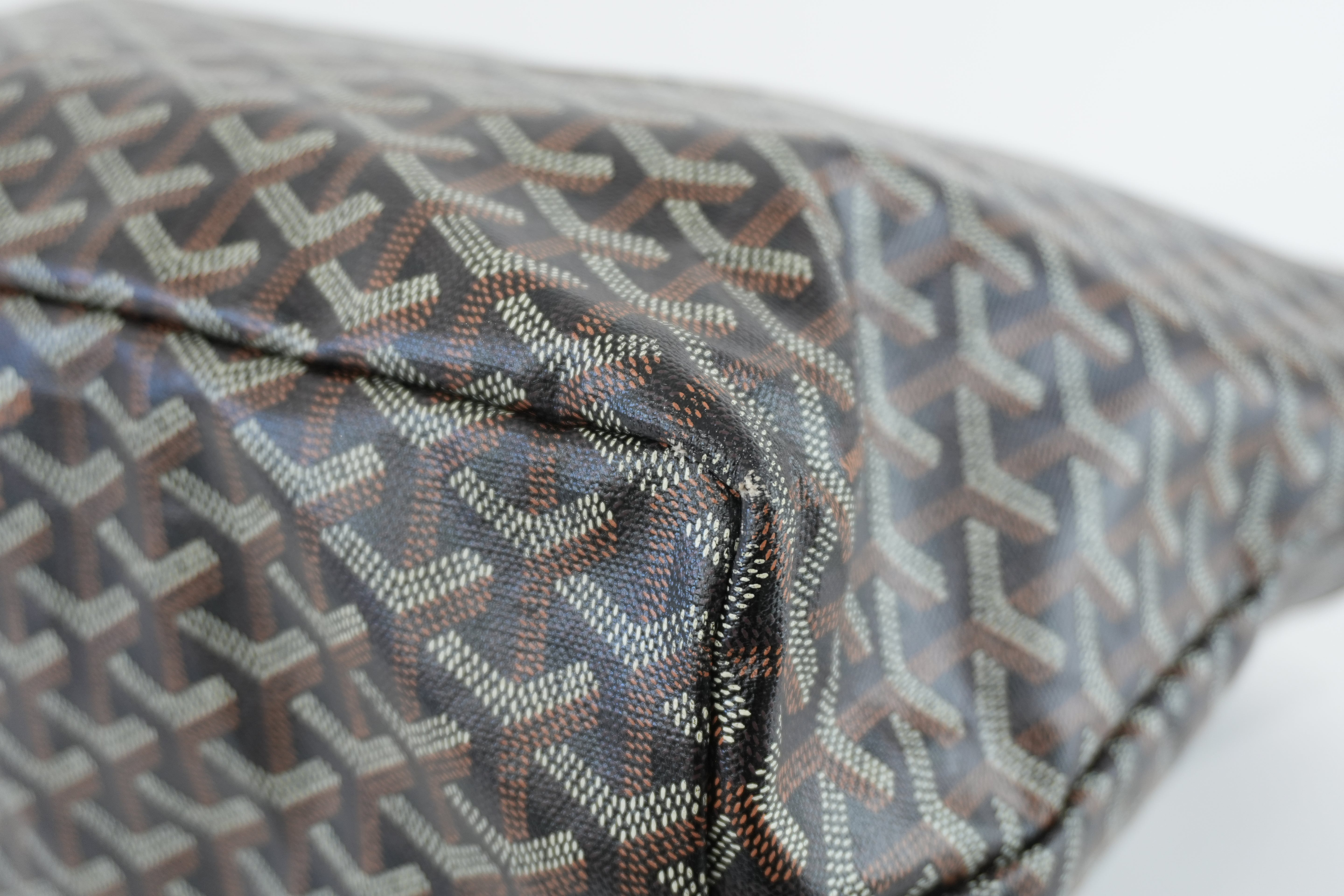 Goyard Saint Louis PM Black and Brown Canvas Used