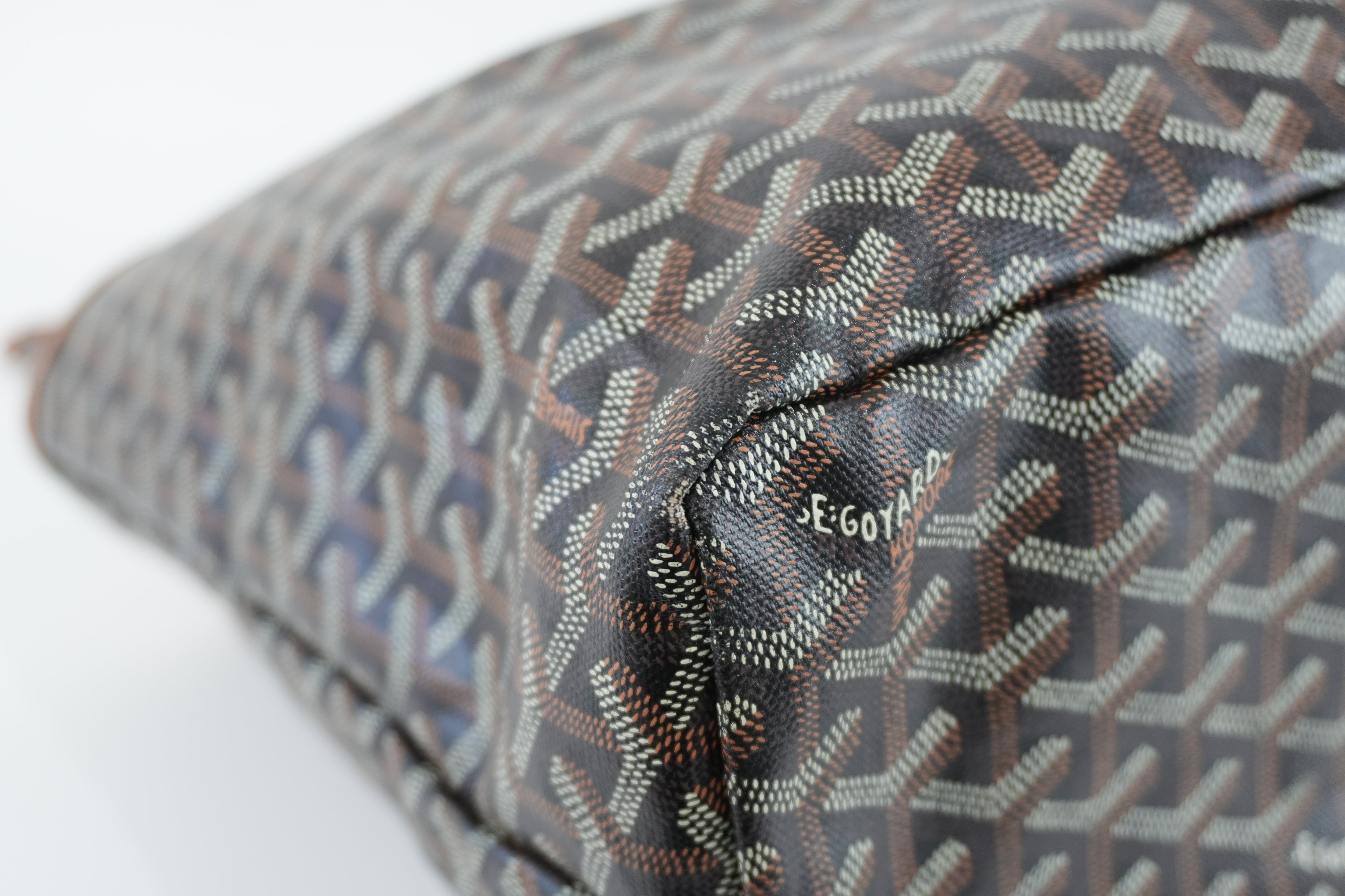 Goyard Saint Louis PM Black and Brown Canvas Used