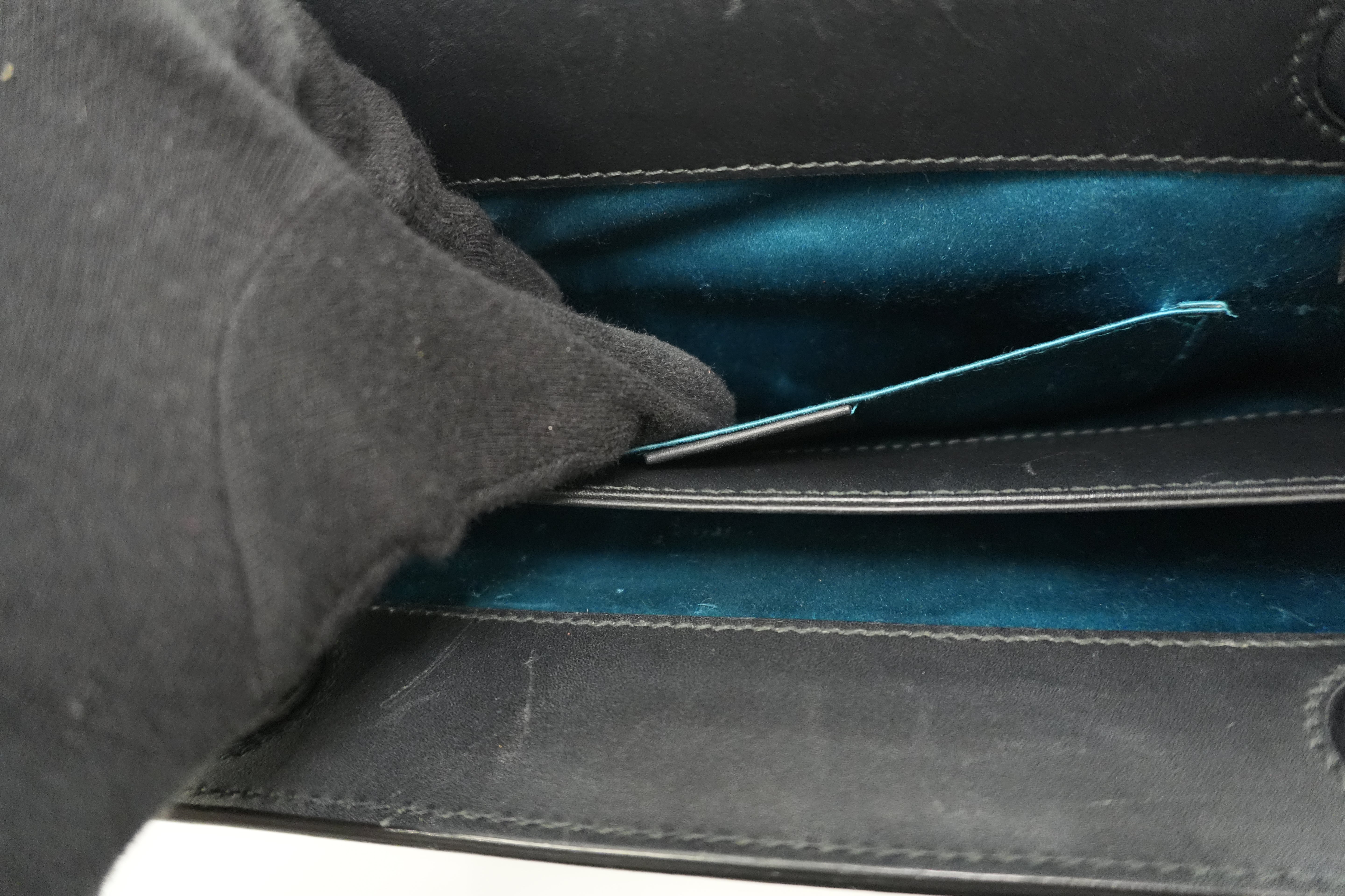 Gucci Suede Leather Chain Shoulder Bag Black Used