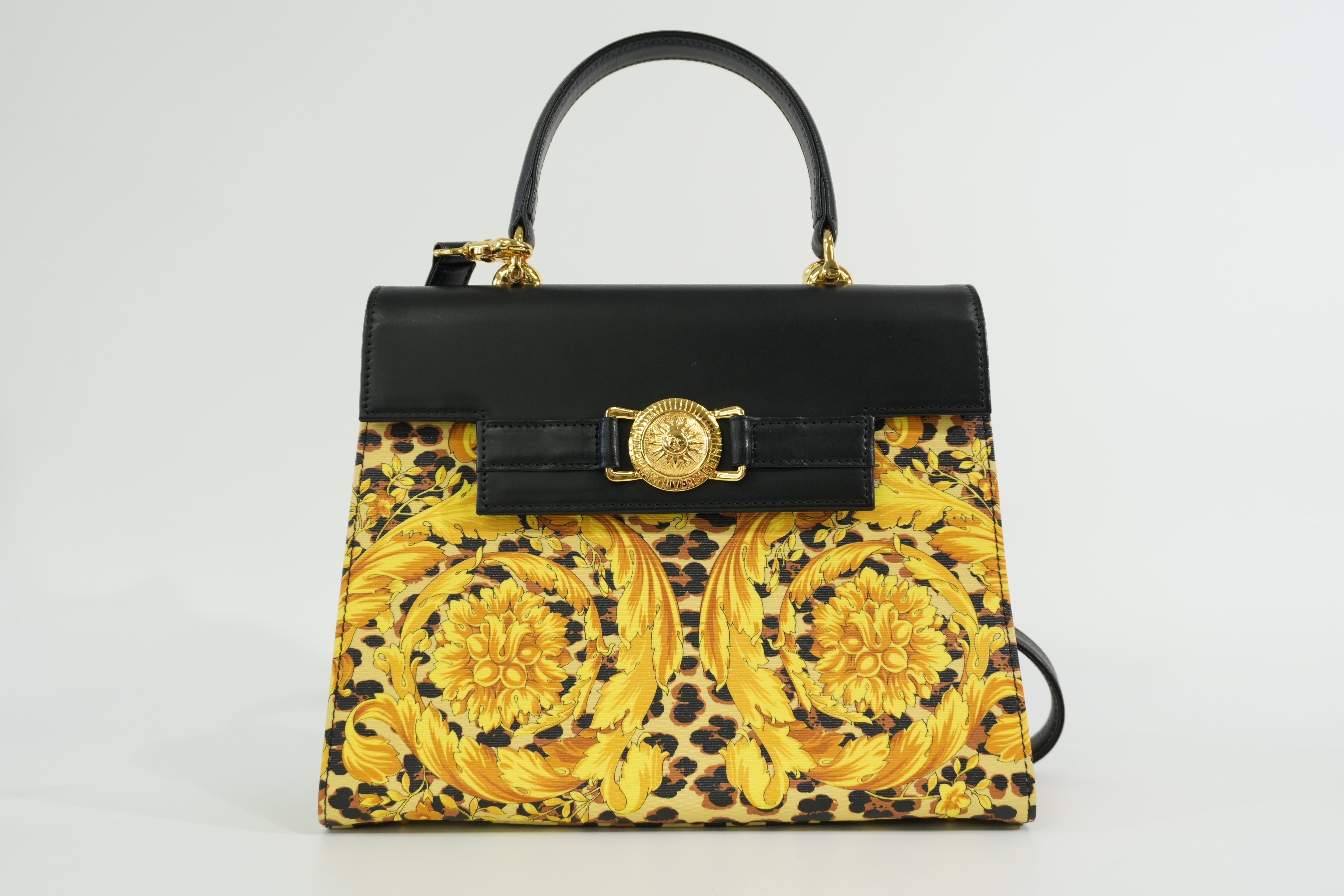 Pre-owned Versace Two Way Shoulder Bag Yellow