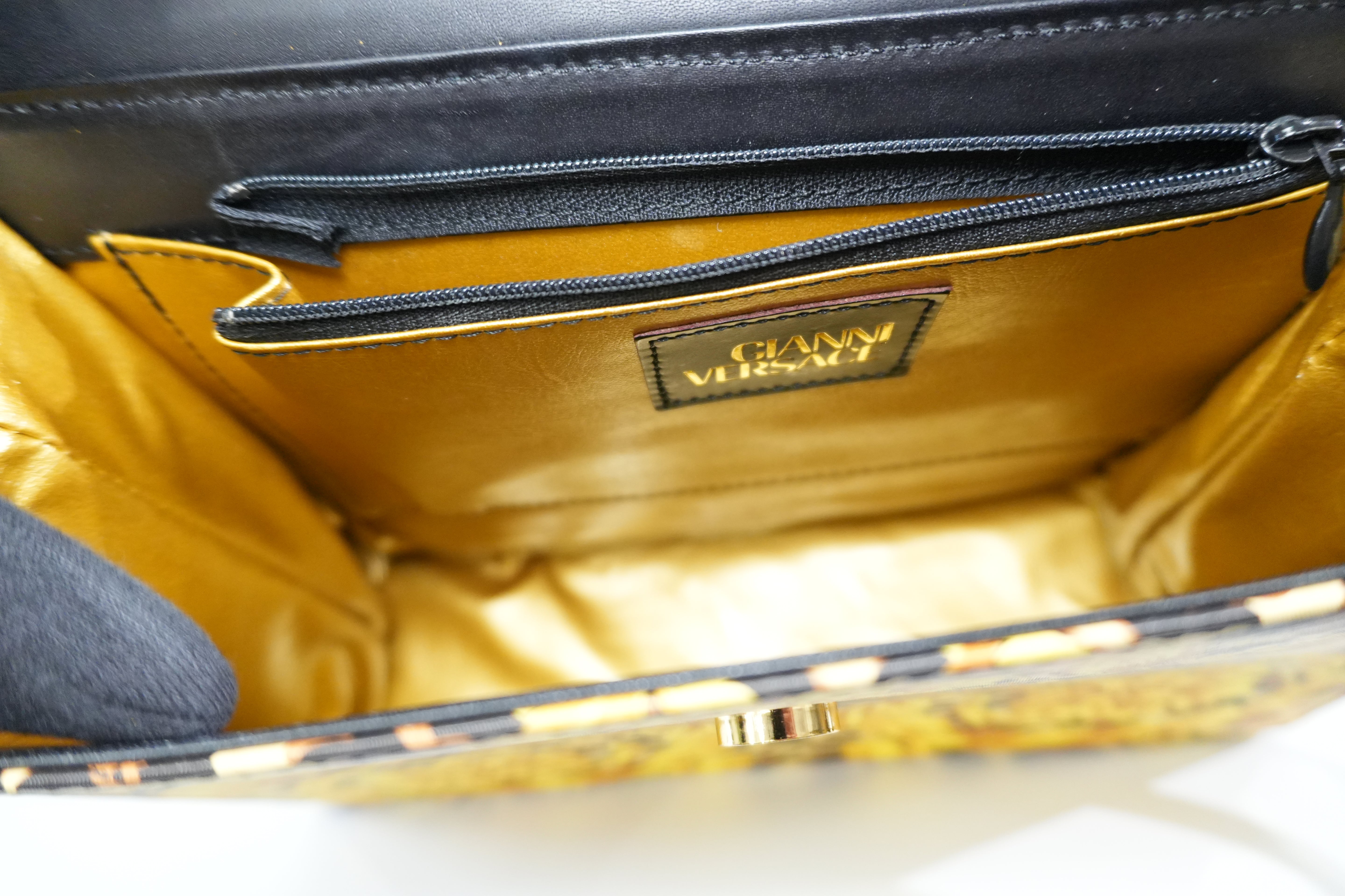 Pre-owned Versace Two Way Shoulder Bag Yellow