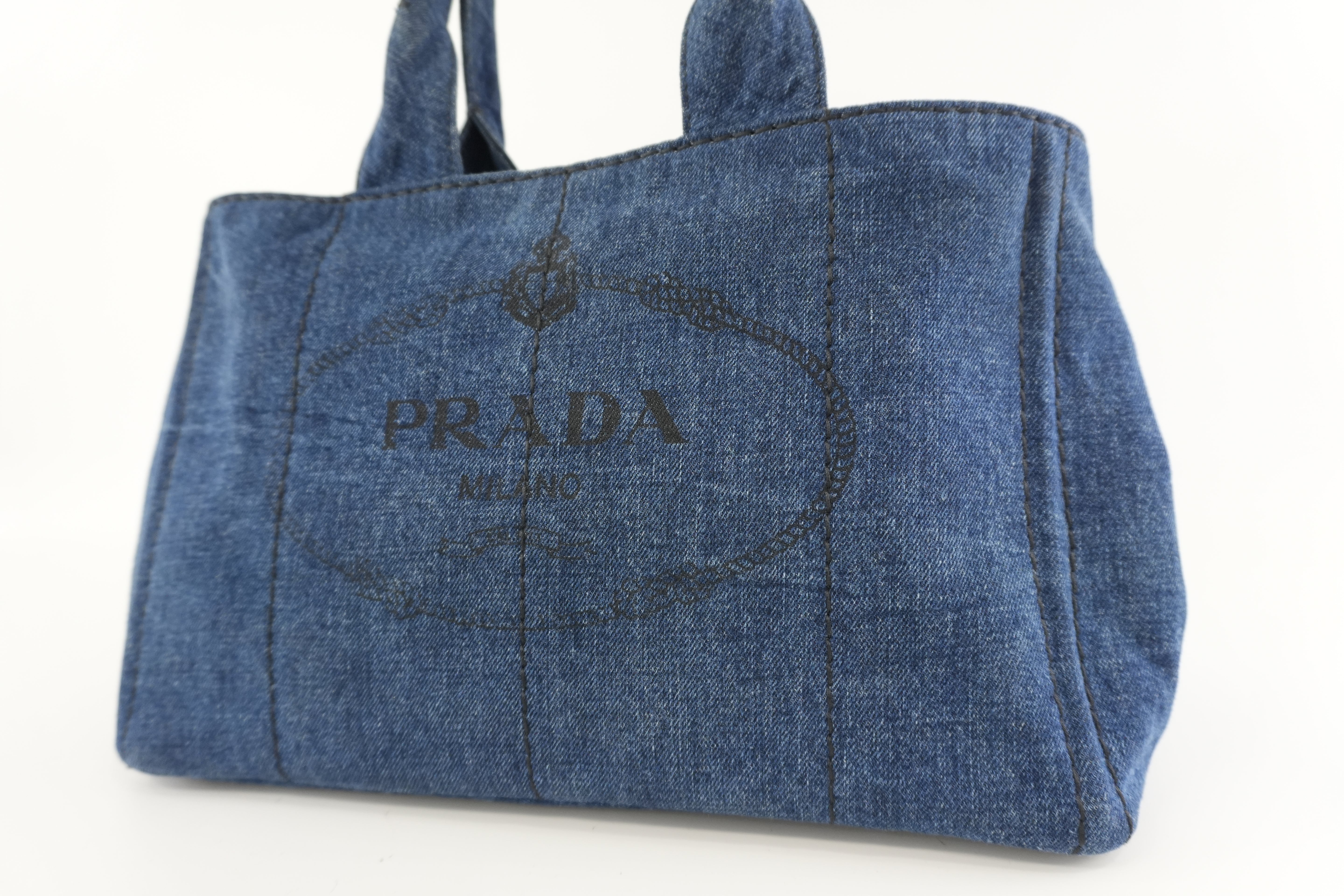 Prada Canvas Canapa Handbag Denim Used
