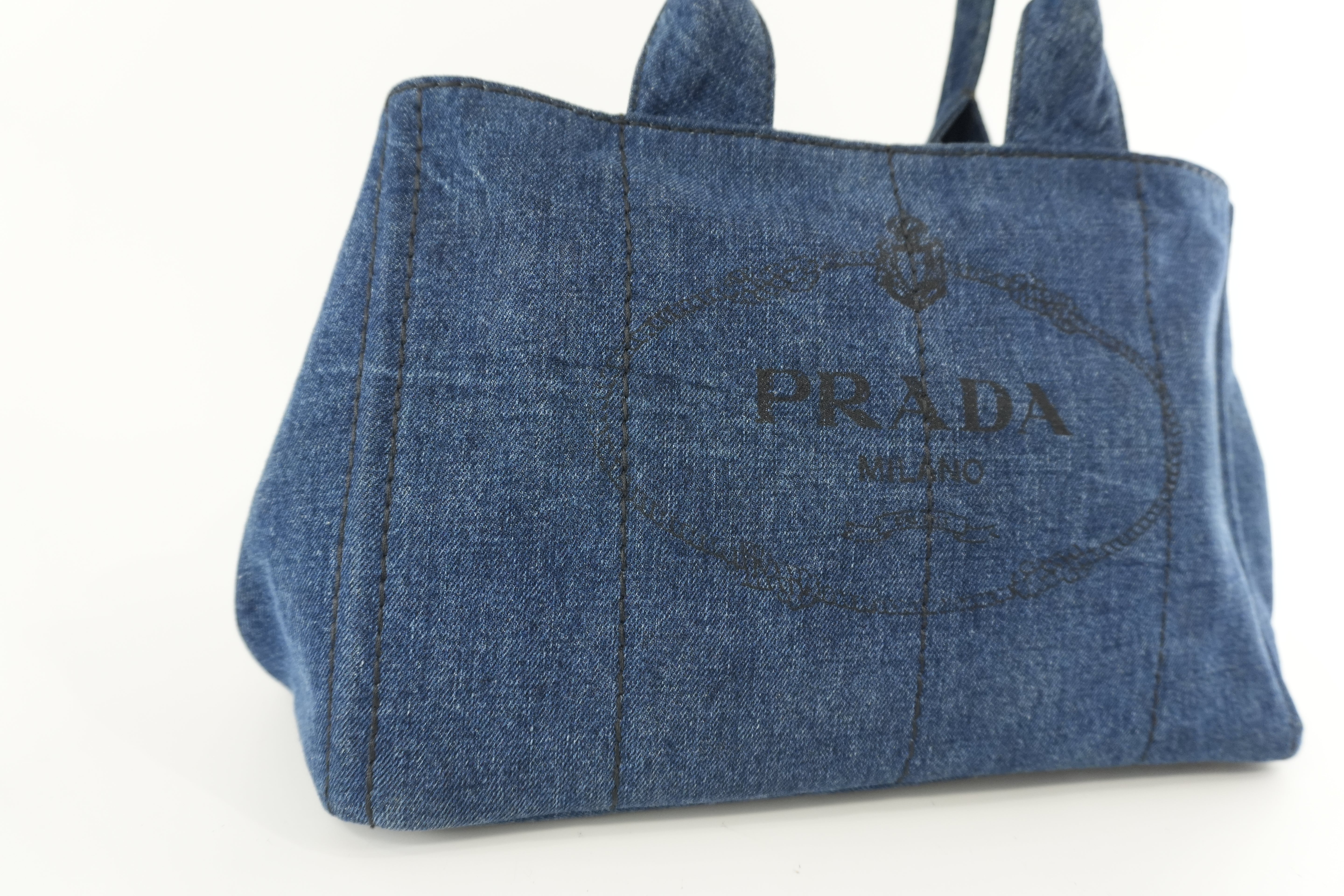 Prada Canvas Canapa Handbag Denim Used