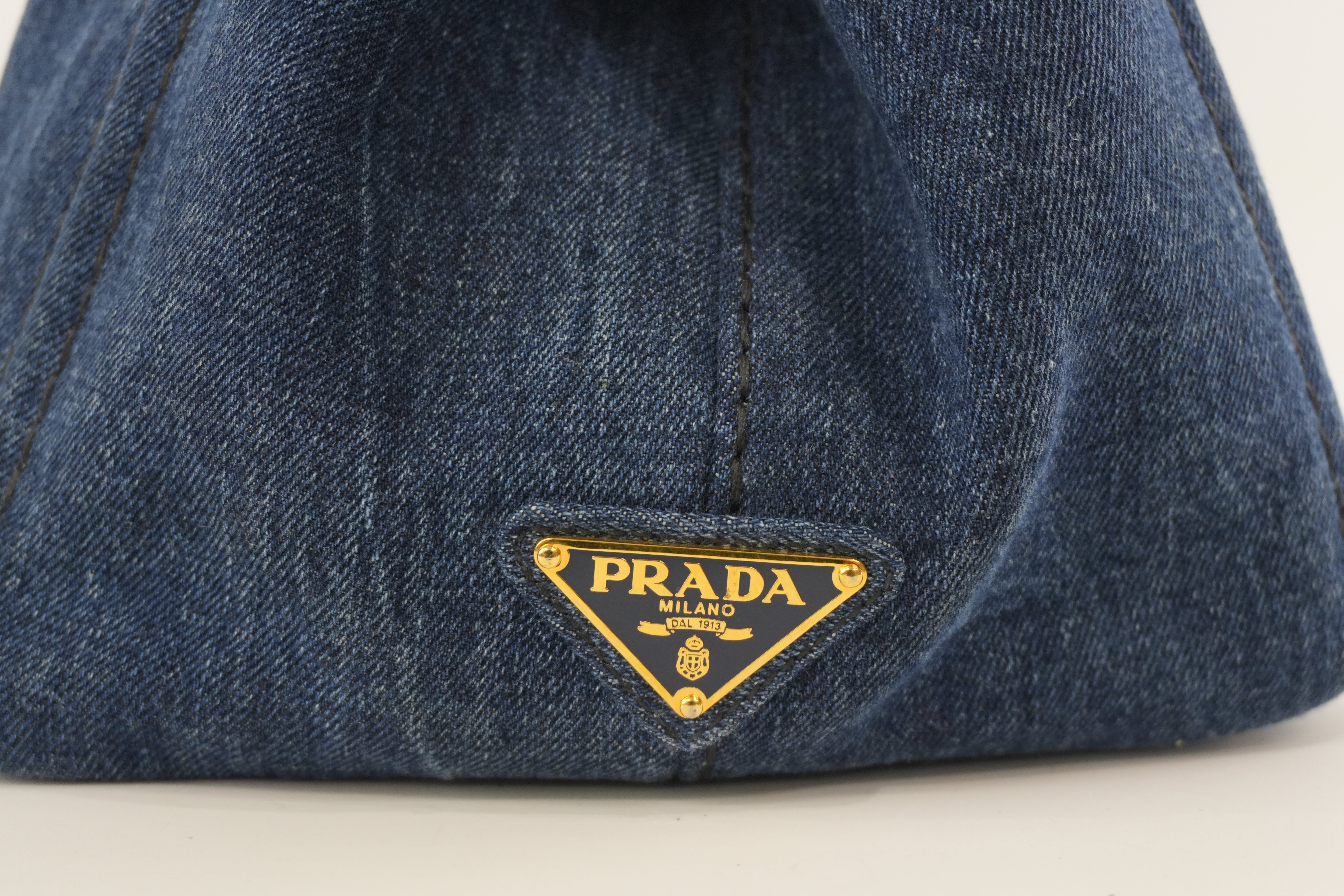 Prada Canvas Canapa Handbag Denim Used