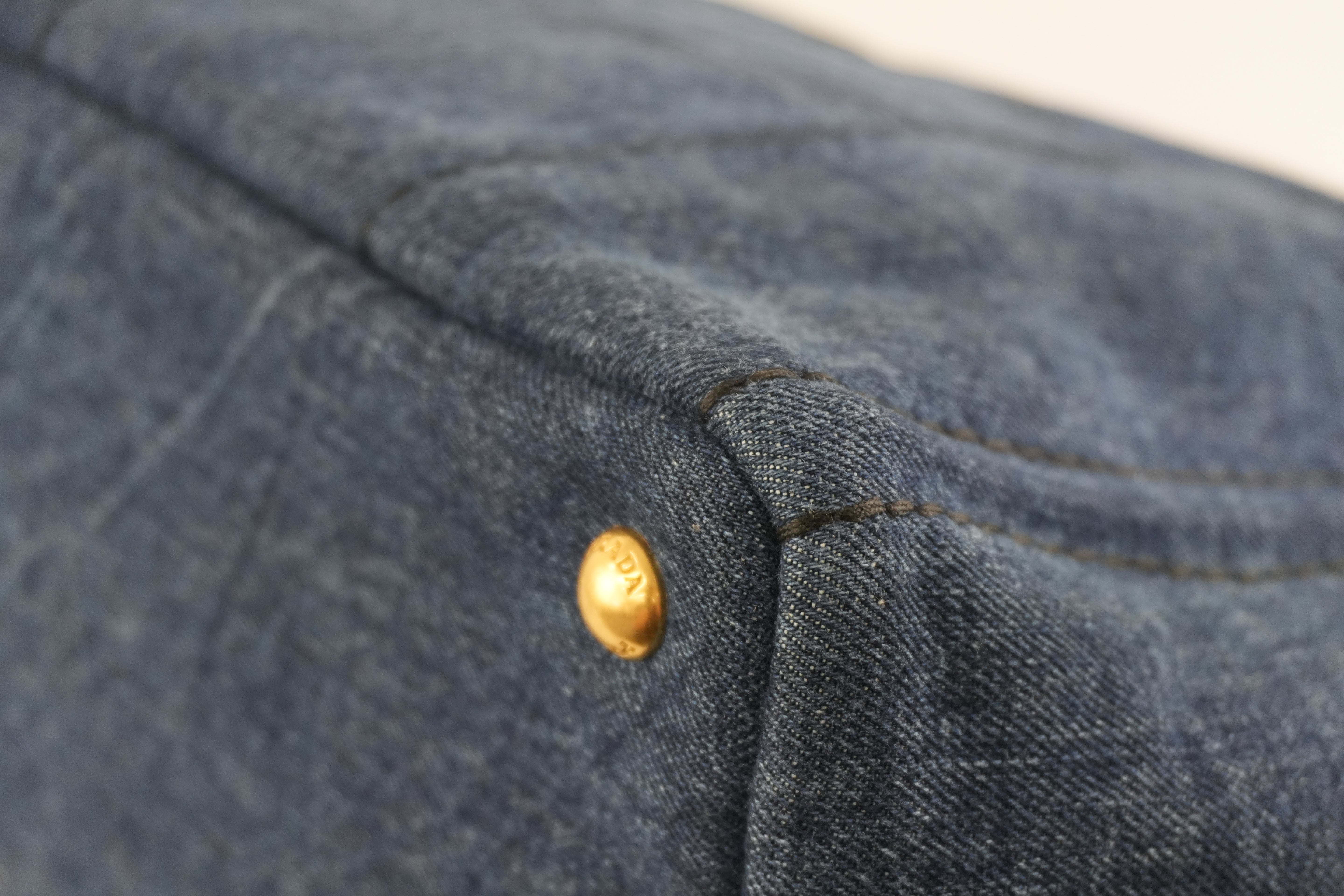 Prada Canvas Canapa Handbag Denim Used