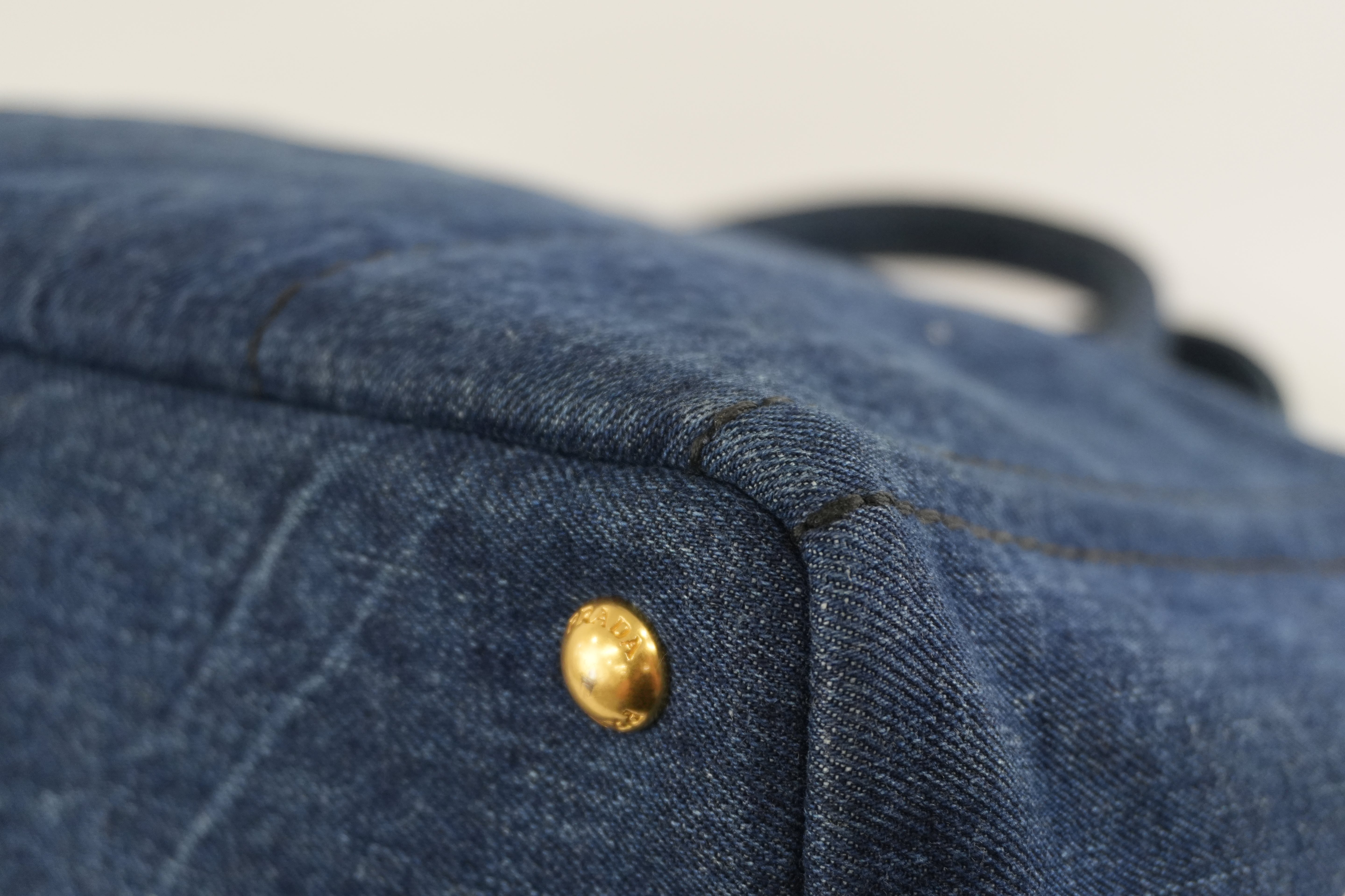 Prada Canvas Canapa Handbag Denim Used