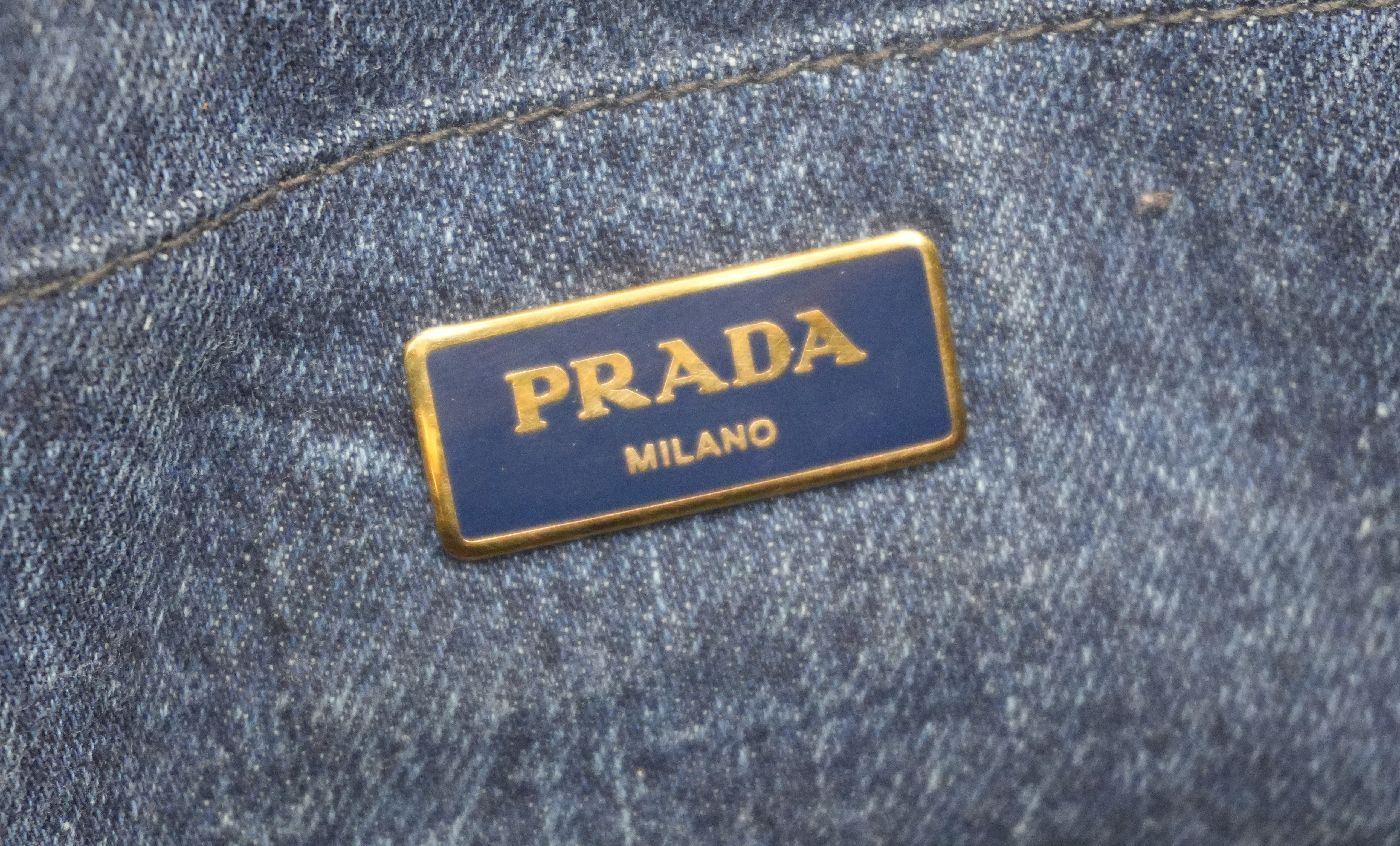Prada Canvas Canapa Handbag Denim Used