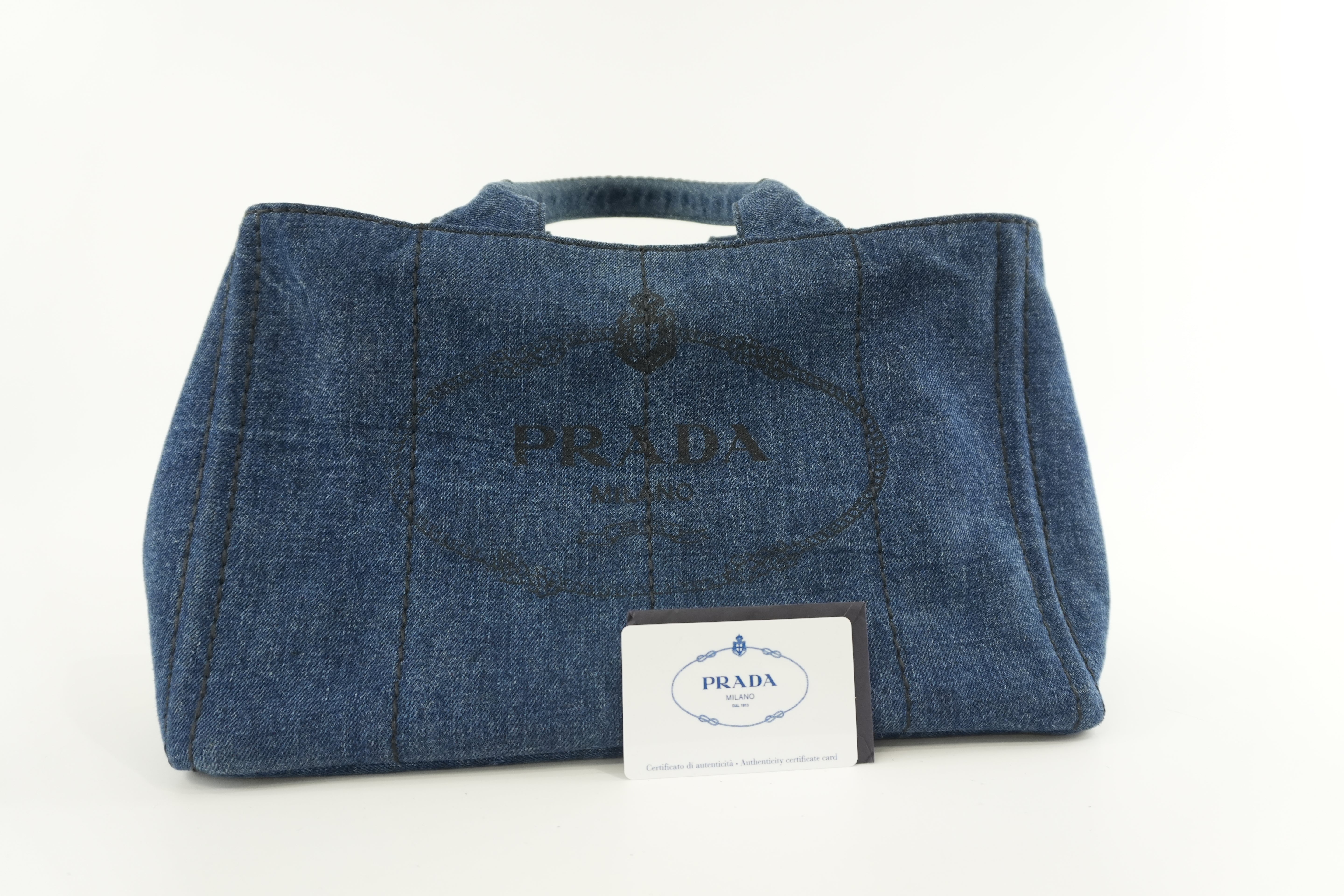 Prada Canvas Canapa Handbag Denim Used