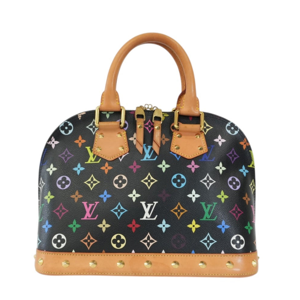 Pre-Owned Louis Vuitton MultiColor Alma PM Handbag Black