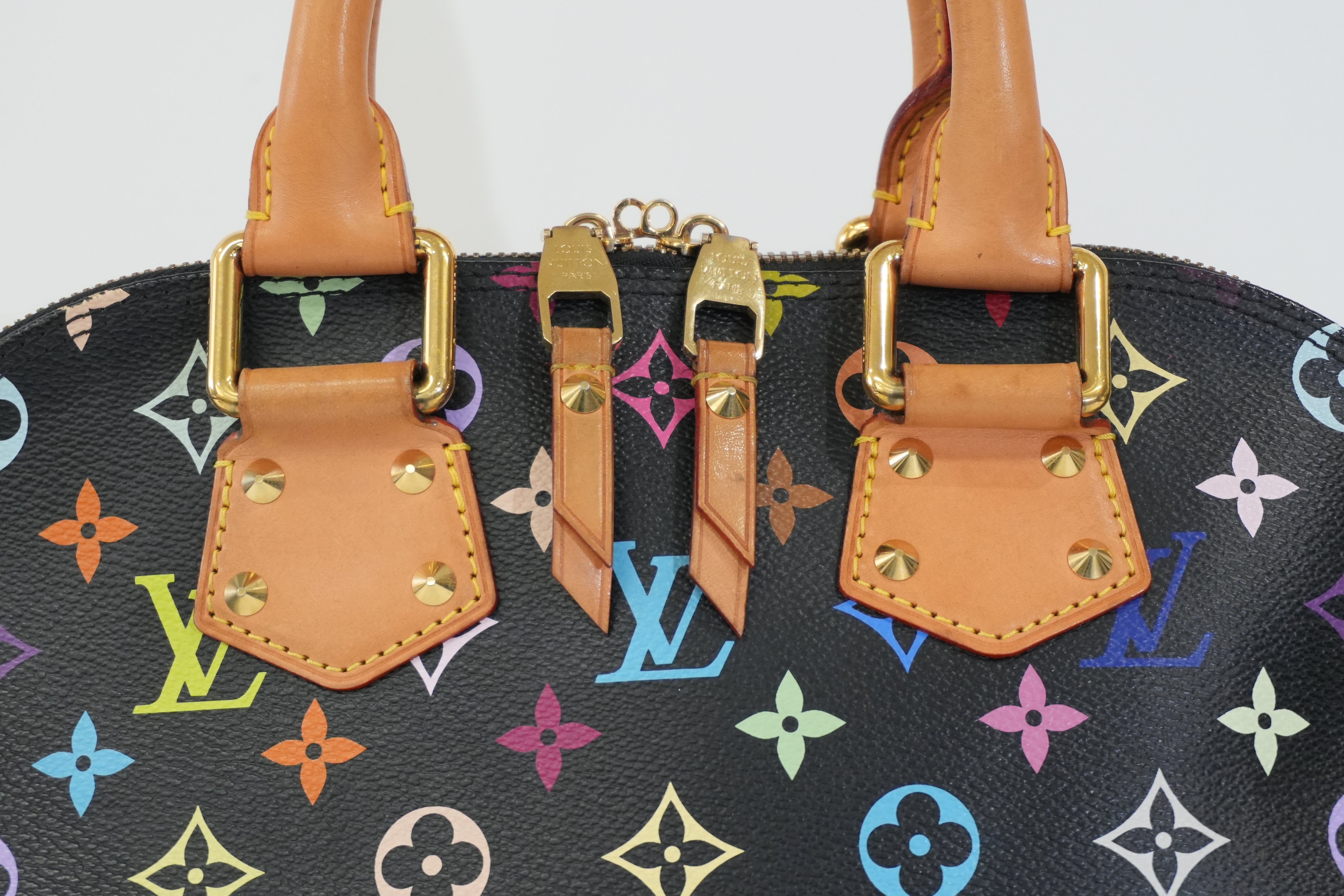 Pre-Owned Louis Vuitton MultiColor Alma PM Handbag Black