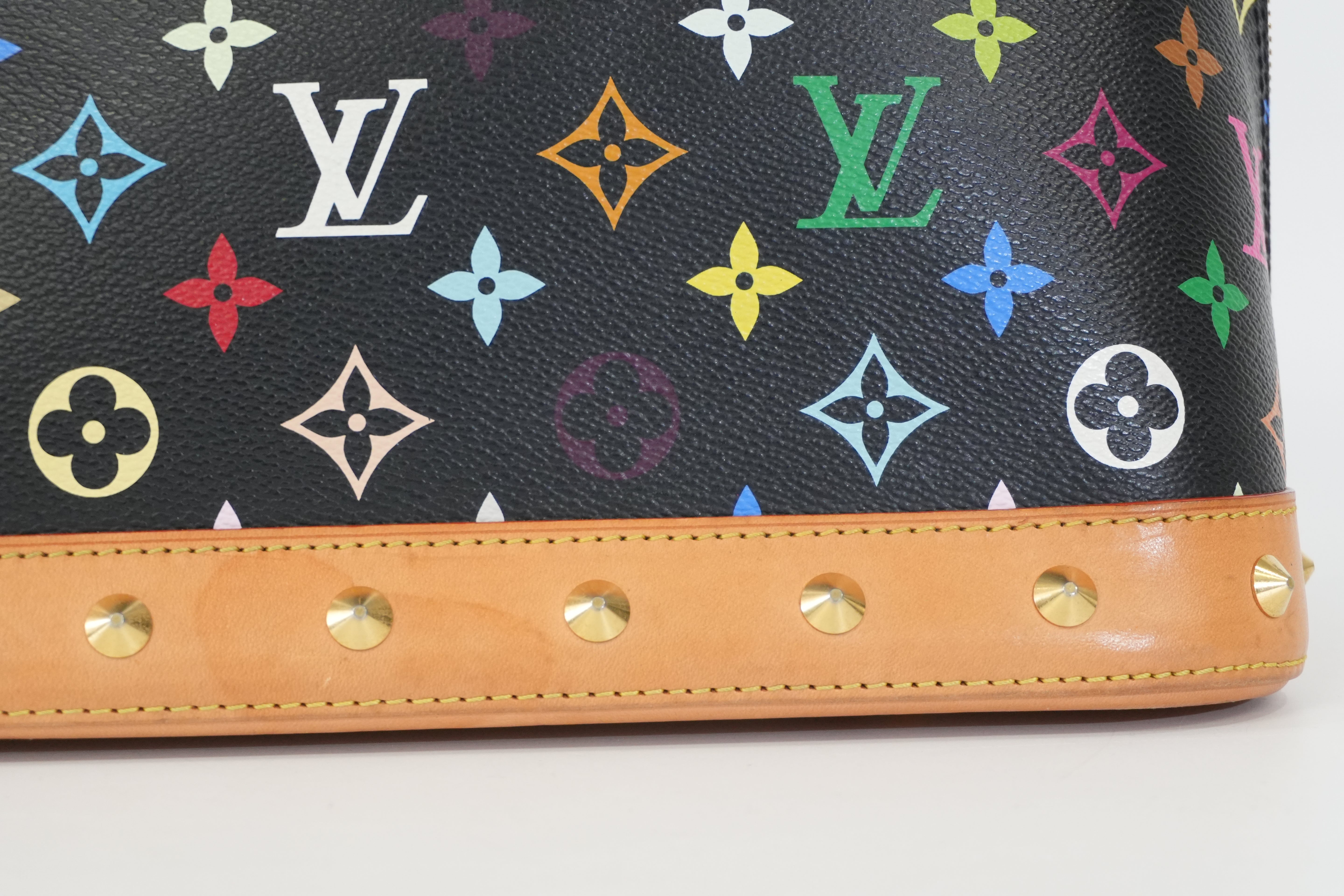 Pre-Owned Louis Vuitton MultiColor Alma PM Handbag Black