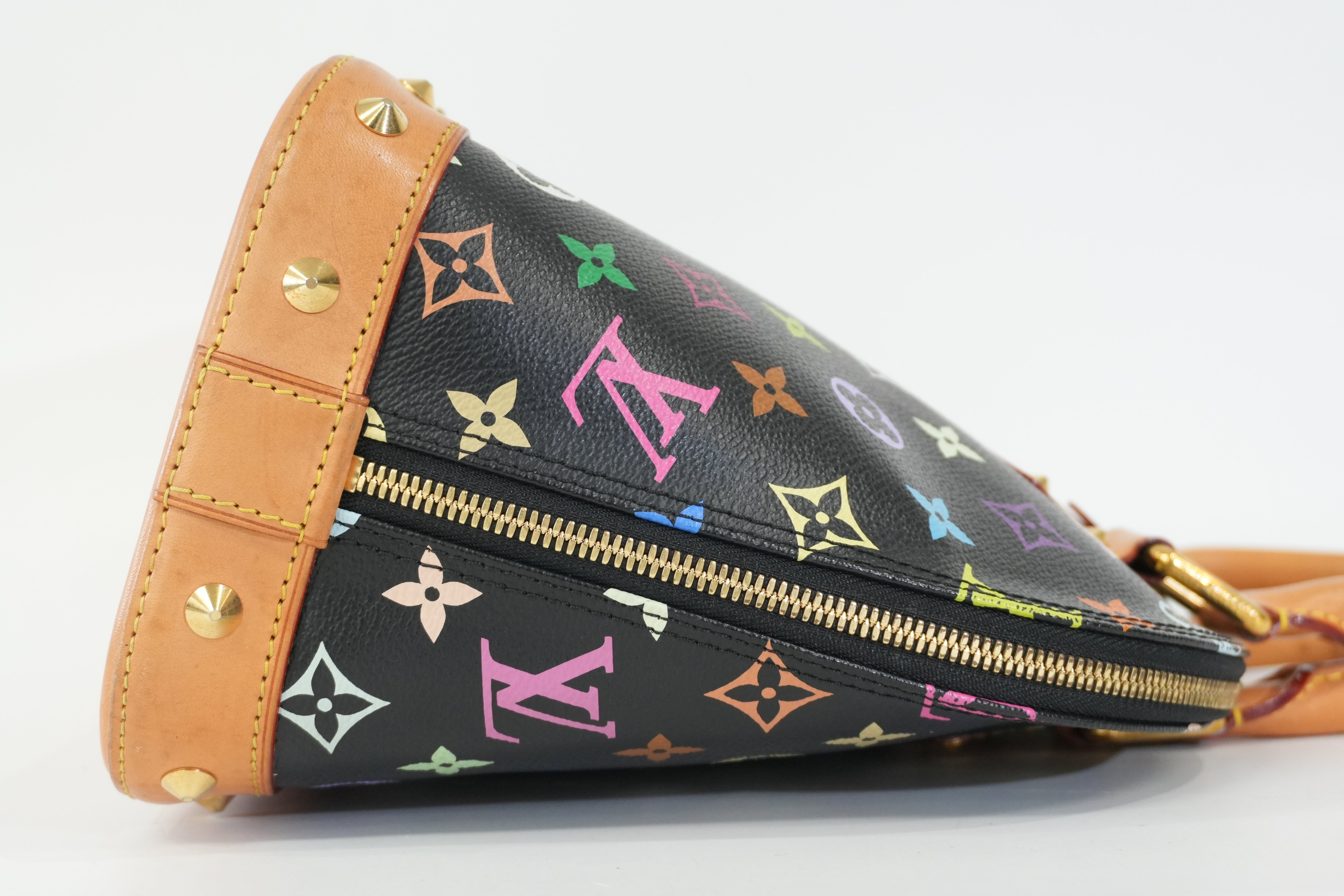 Pre-Owned Louis Vuitton MultiColor Alma PM Handbag Black