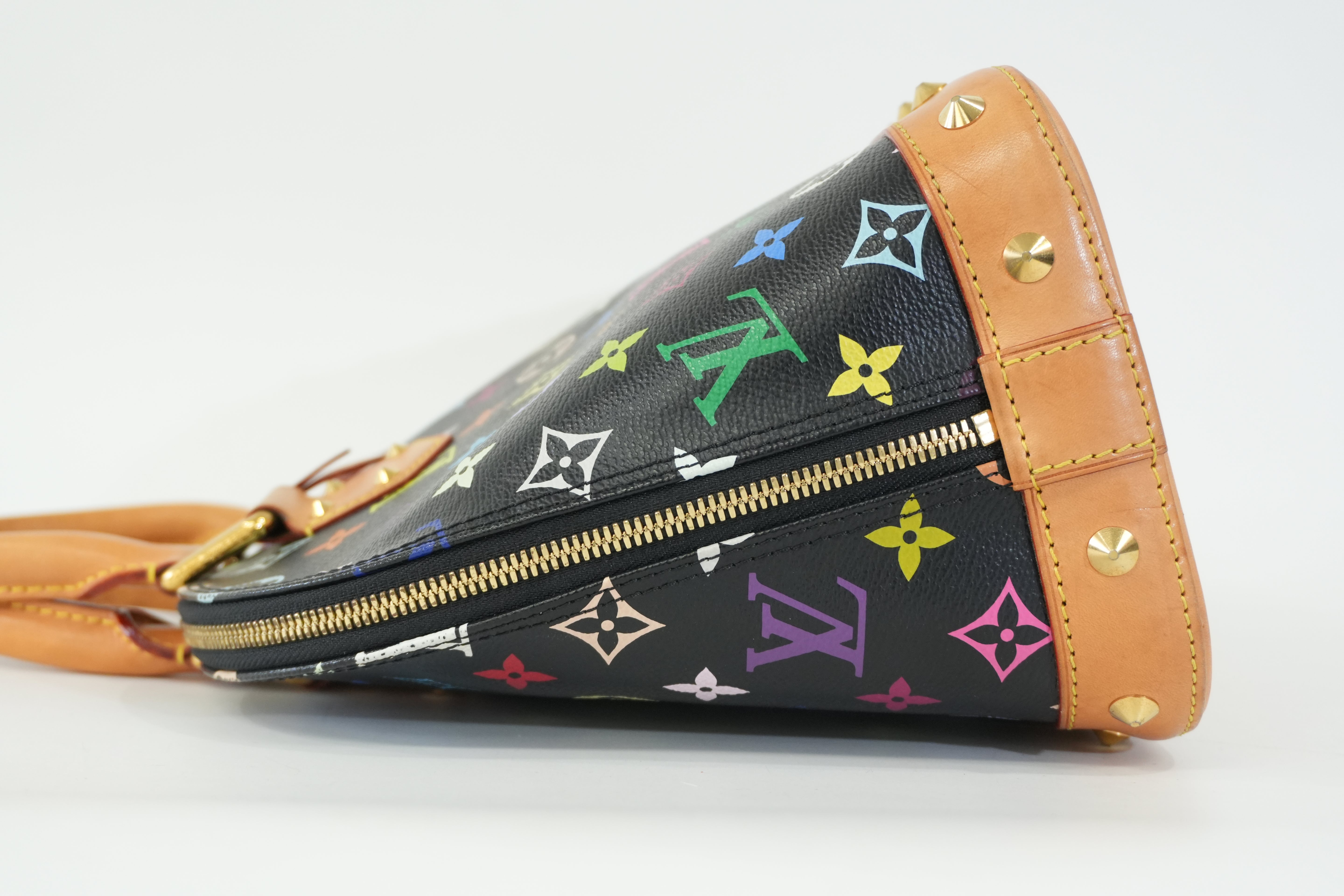 Pre-Owned Louis Vuitton MultiColor Alma PM Handbag Black
