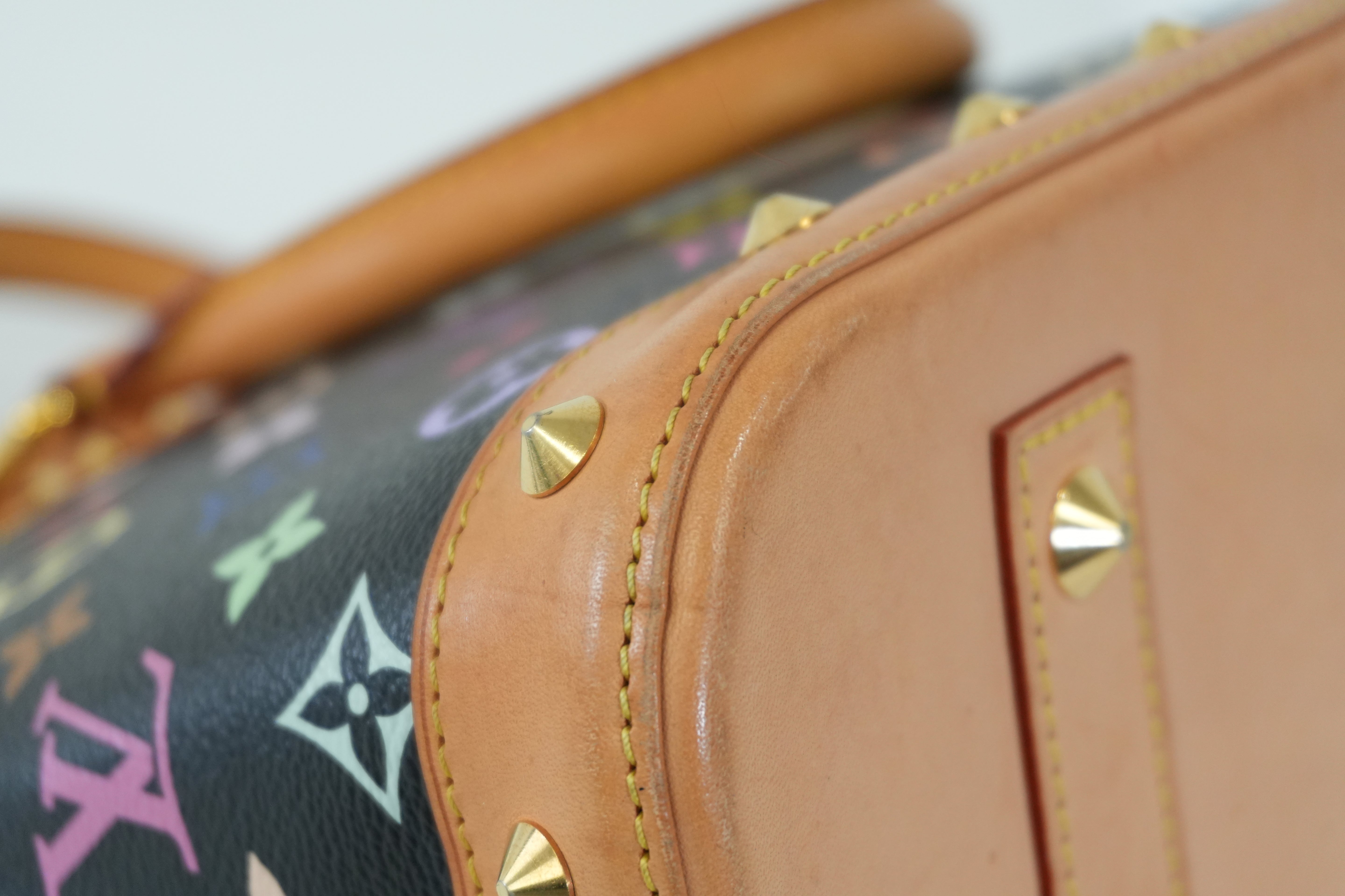 Pre-Owned Louis Vuitton MultiColor Alma PM Handbag Black