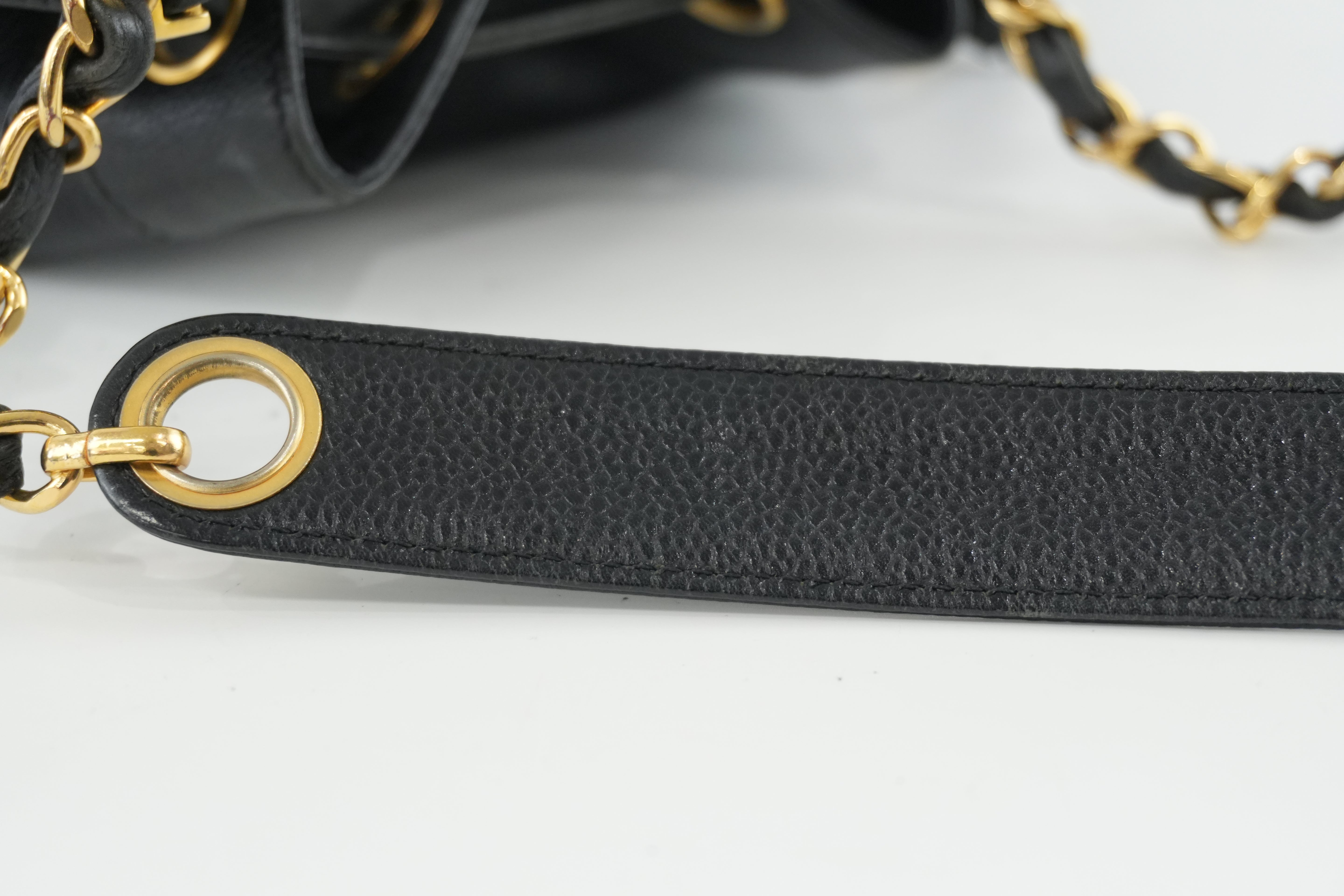 Chanel Caviar Shoulder Bucket Bag Black Used