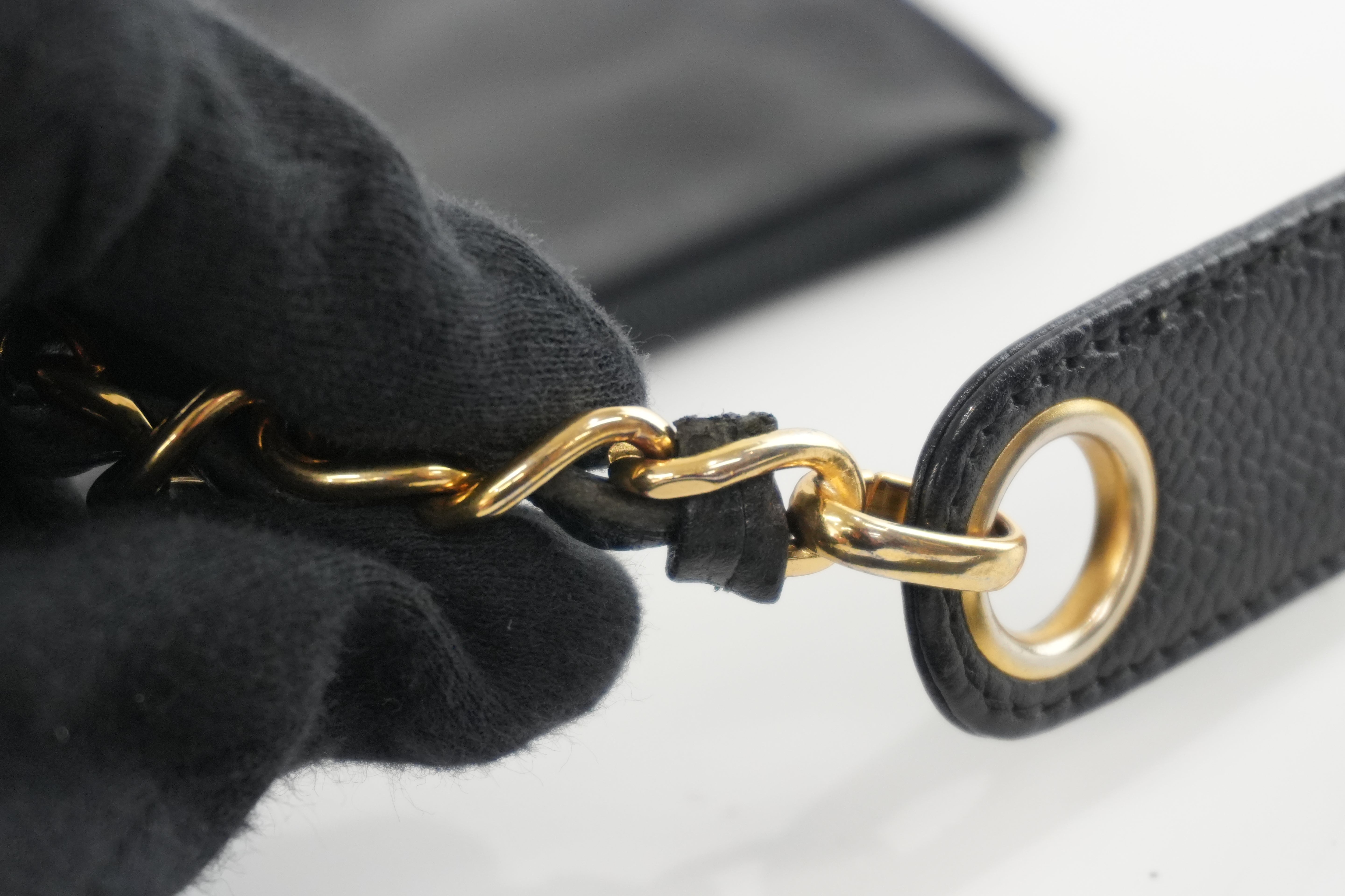 Chanel Caviar Shoulder Bucket Bag Black Used