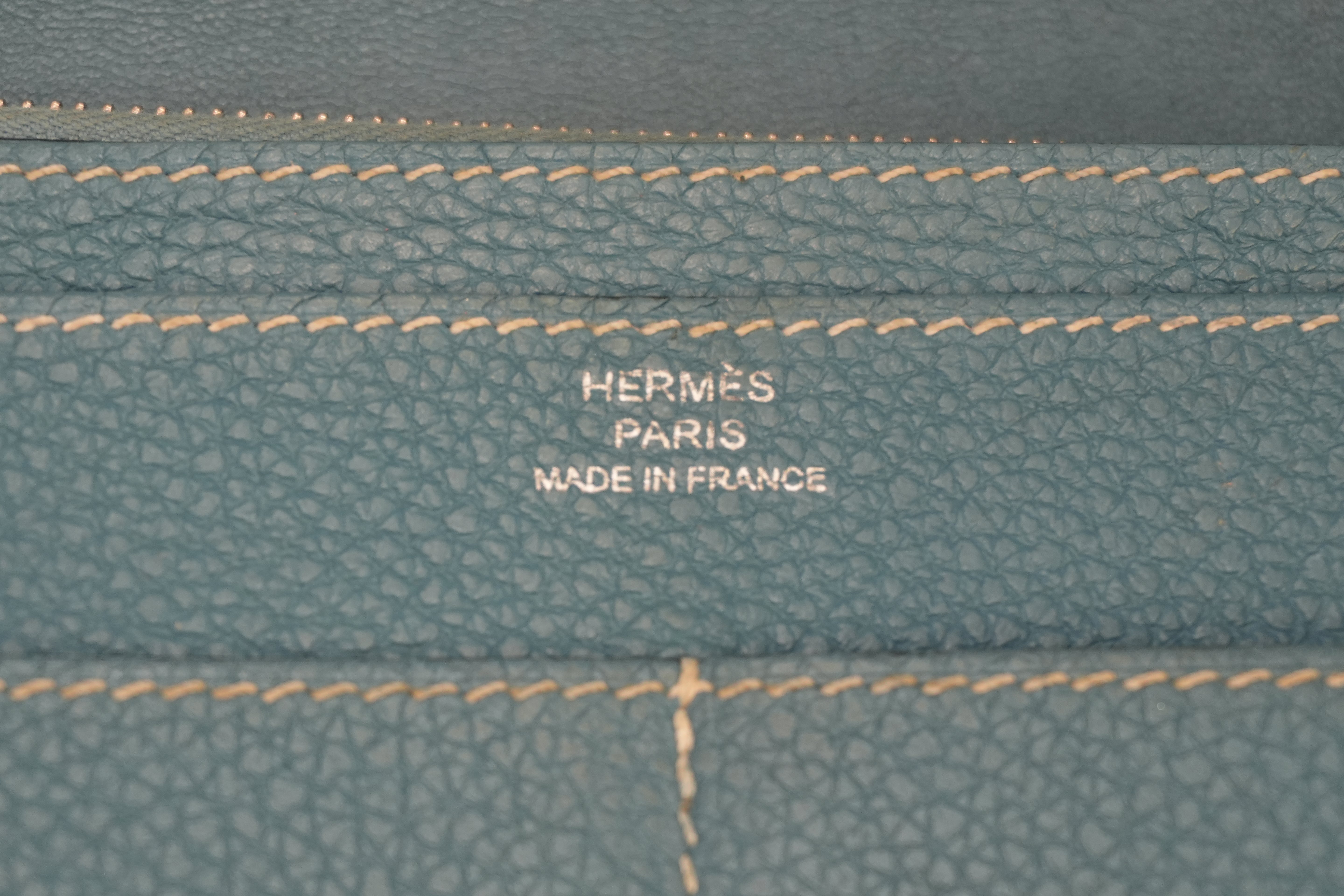 Pre-owned Hermes Dogon Long Wallet Blue