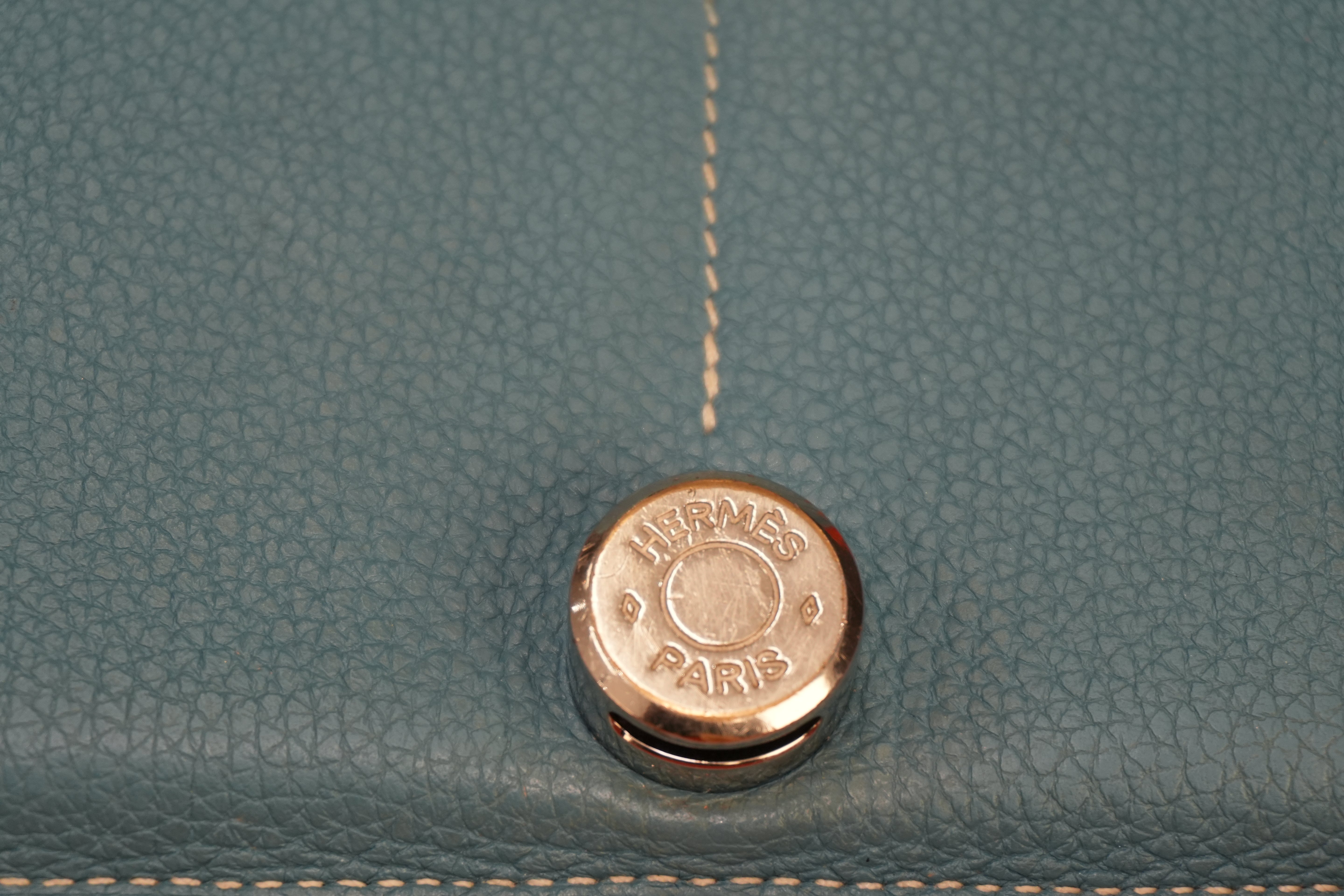 Pre-owned Hermes Dogon Long Wallet Blue