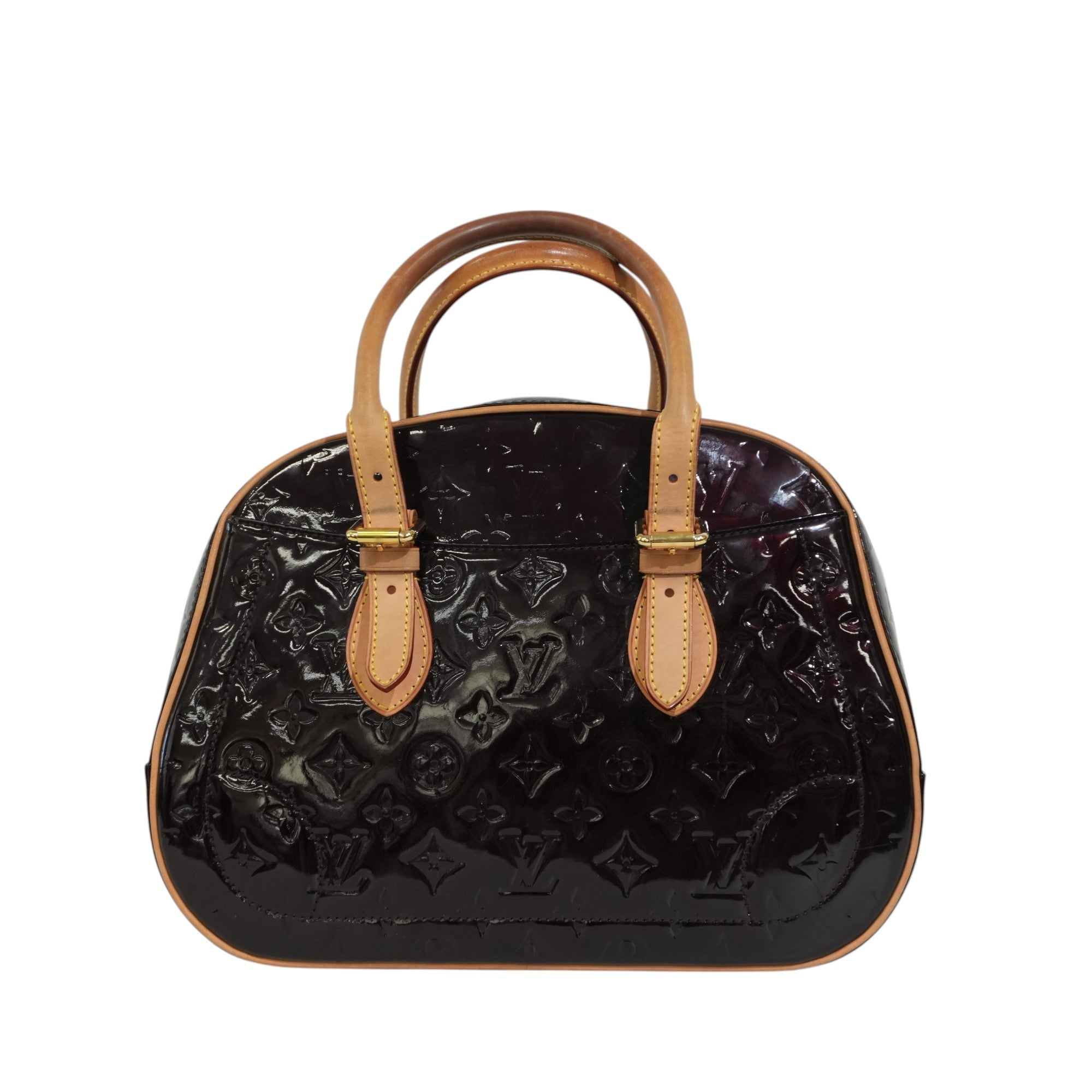 Pre-owned Louis Vuitton Vernis Summit Drive Handbag Amarante
