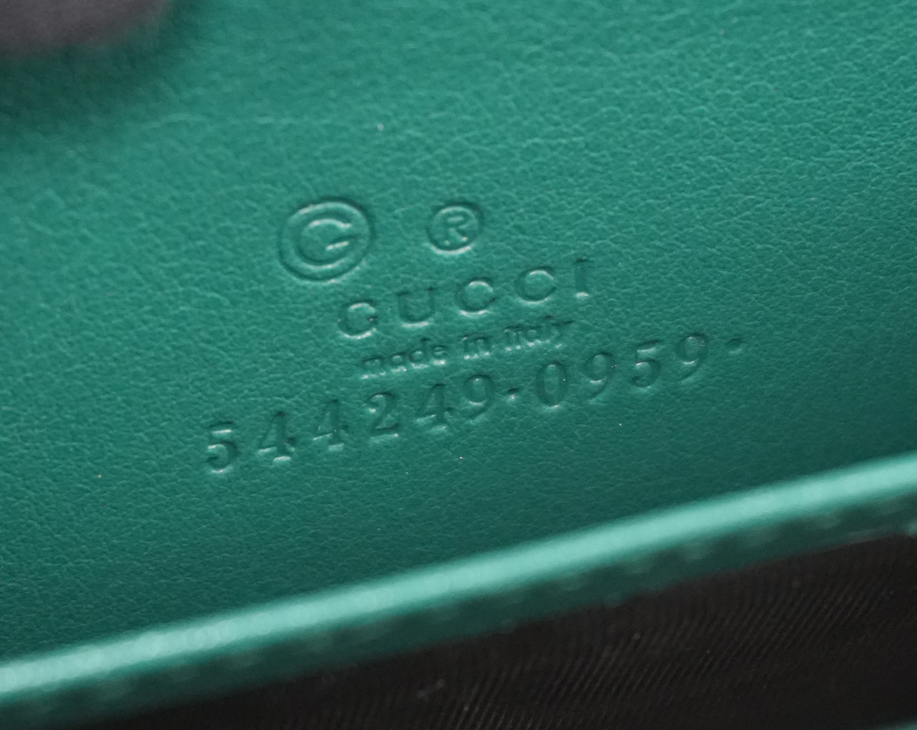 Gucci Zippy Coin Case Microguccisima Green Leather Used