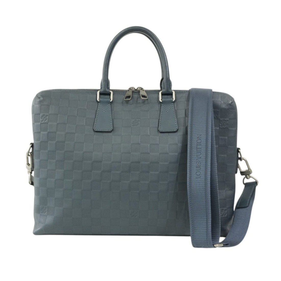 Pre-Owned Louis Vuitton Porte Documents Jour Two-Way Briefcase Bag Blue
