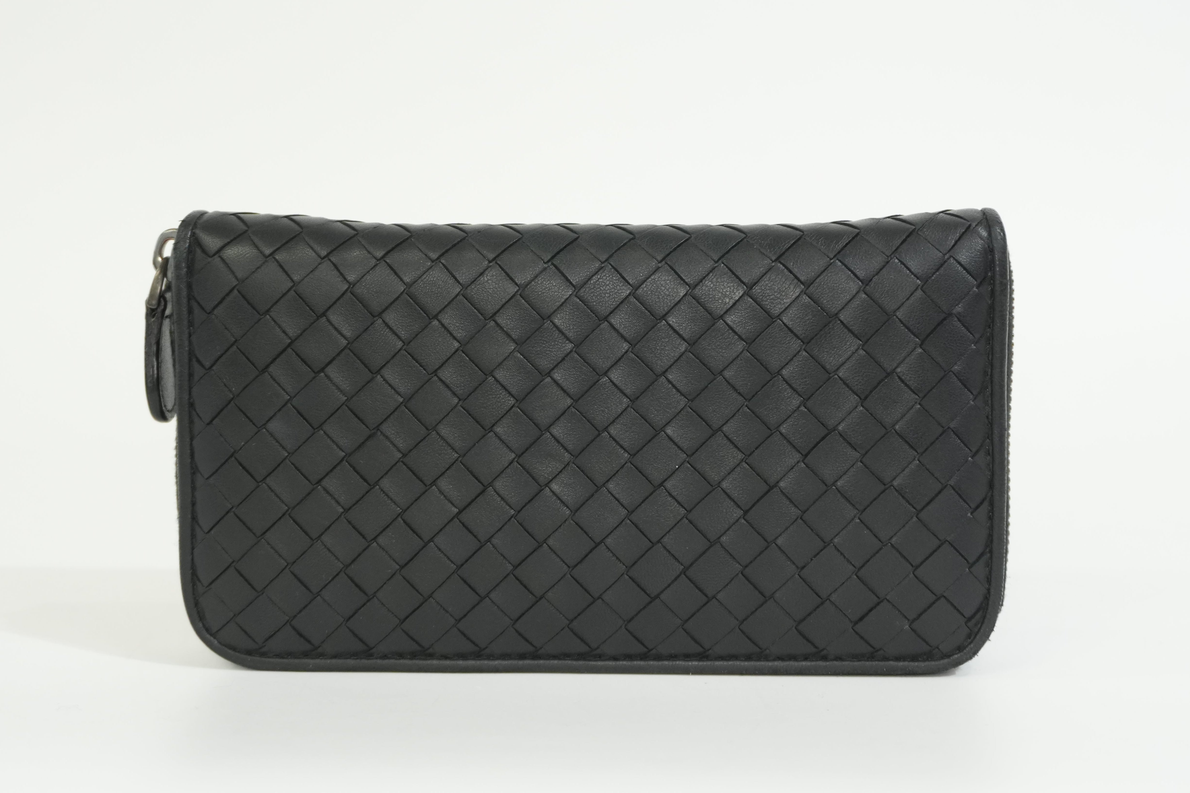 Pre-owned Bottega Zippy Long Wallet Black