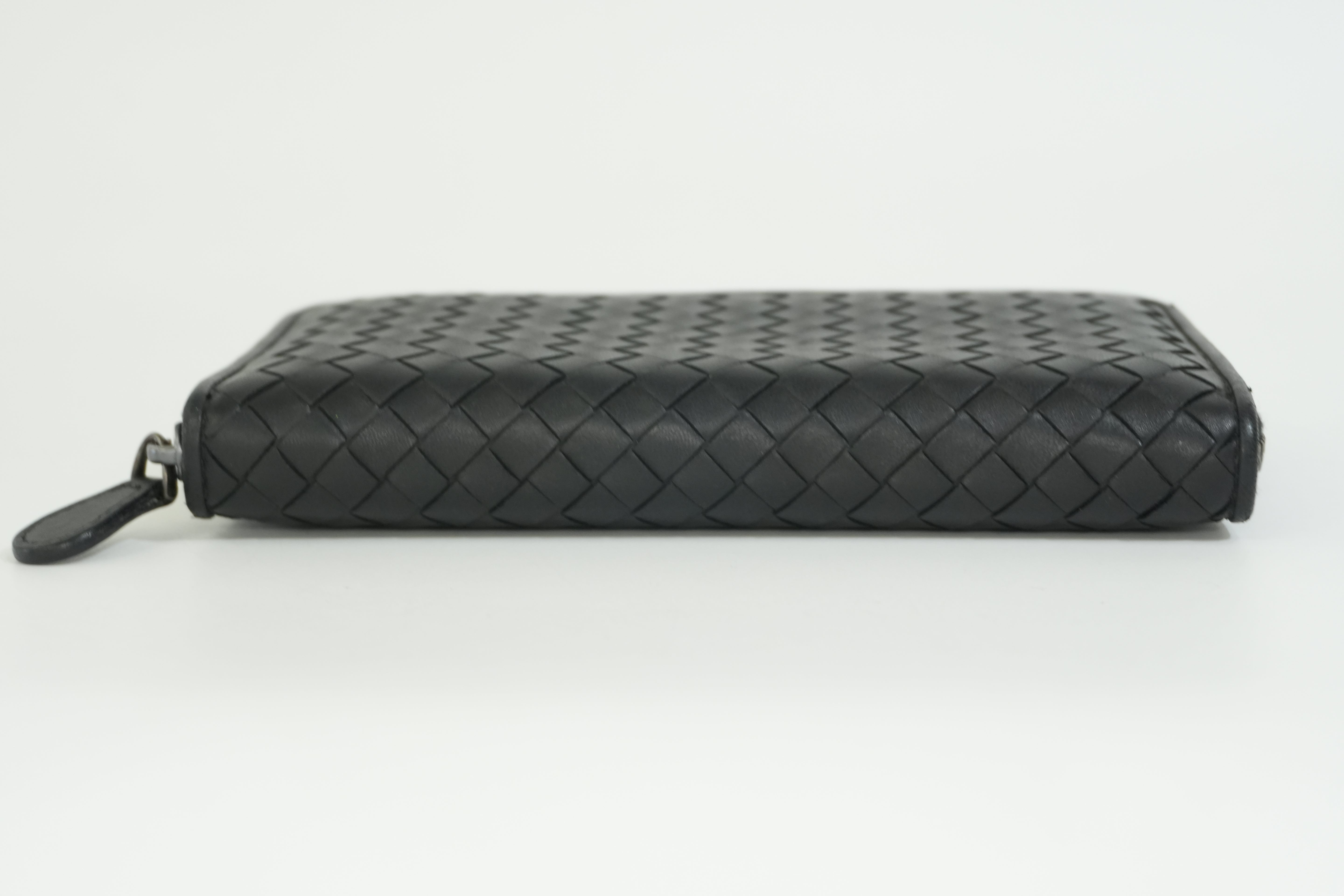 Pre-owned Bottega Zippy Long Wallet Black