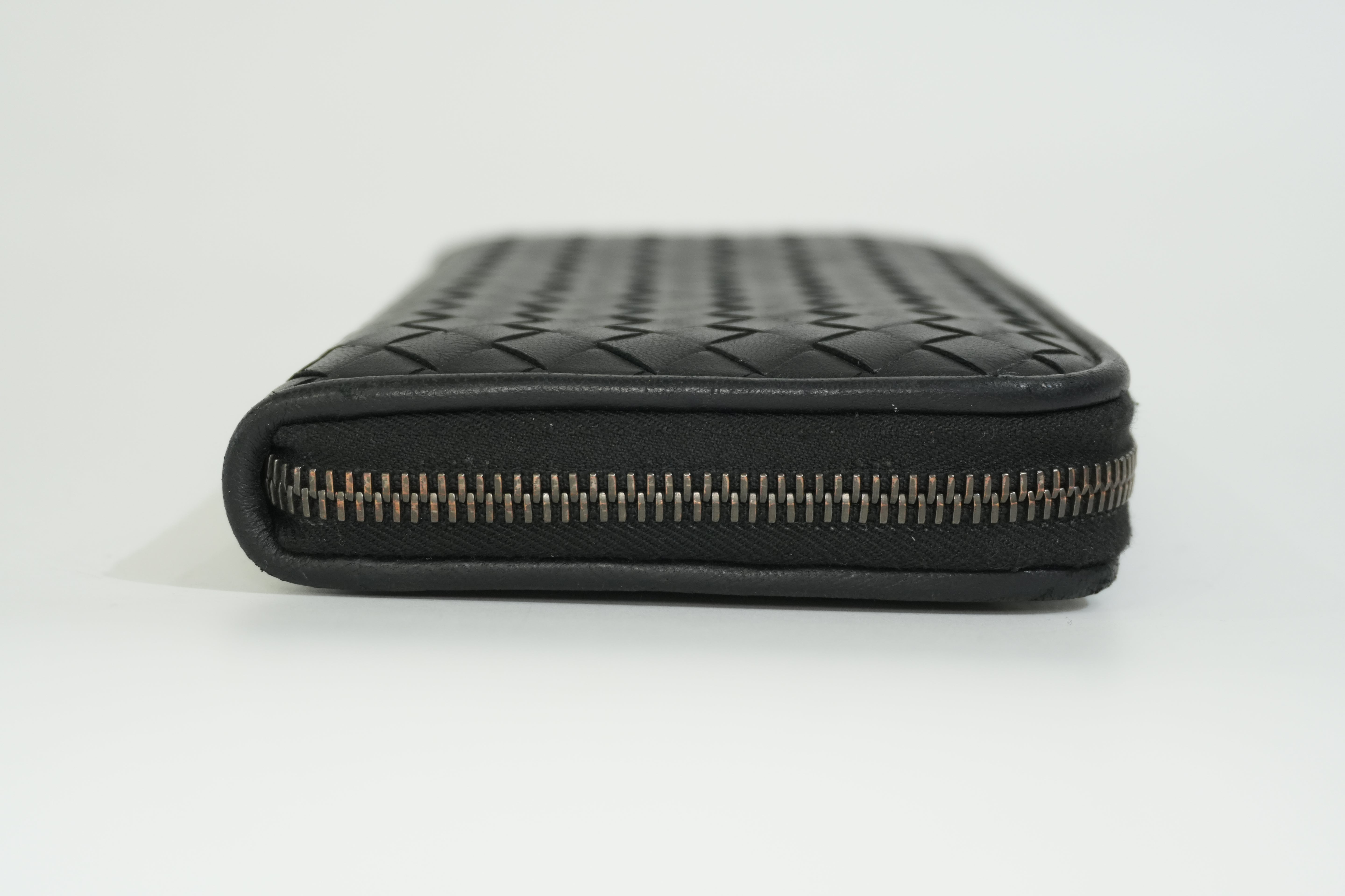 Pre-owned Bottega Zippy Long Wallet Black