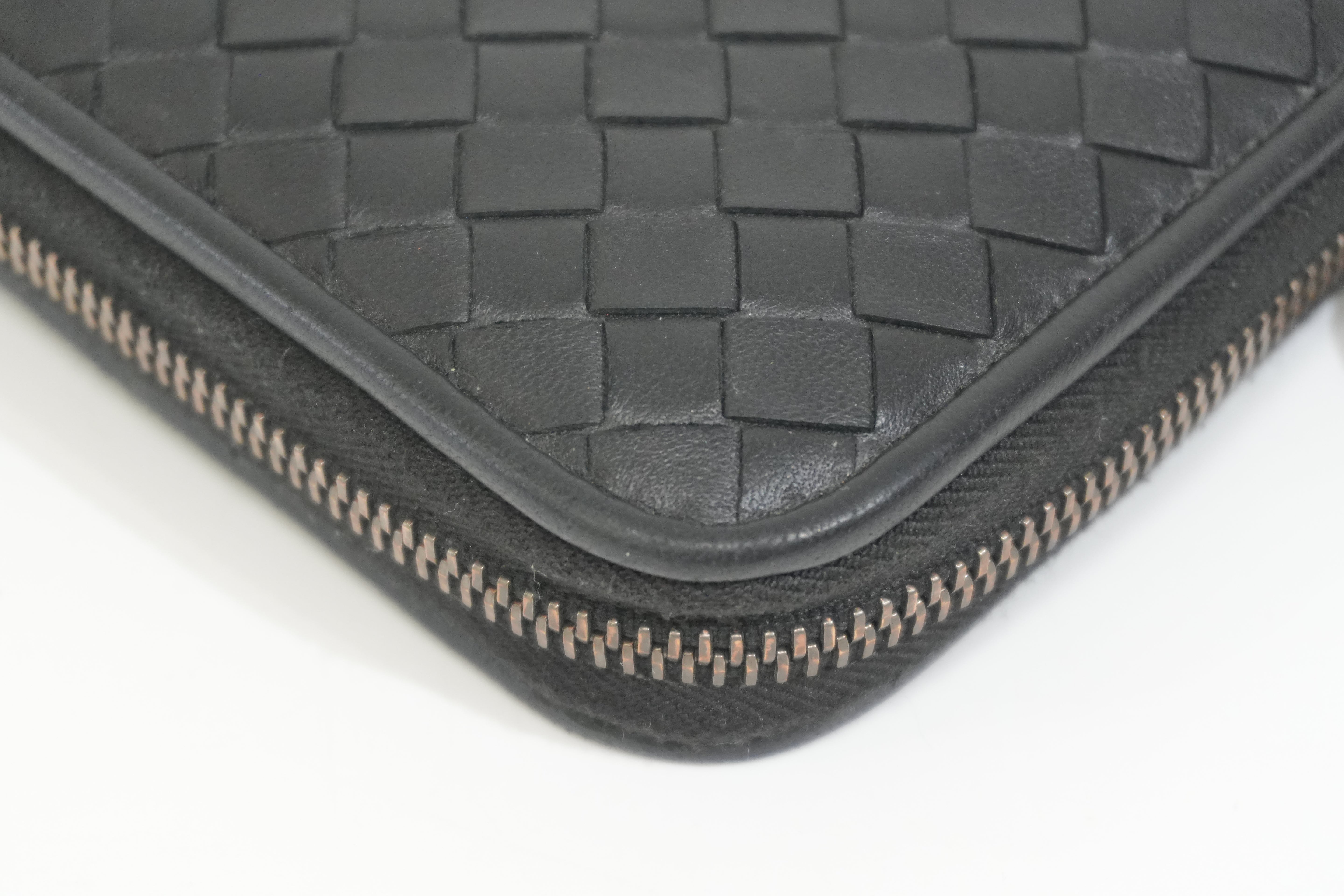 Pre-owned Bottega Zippy Long Wallet Black