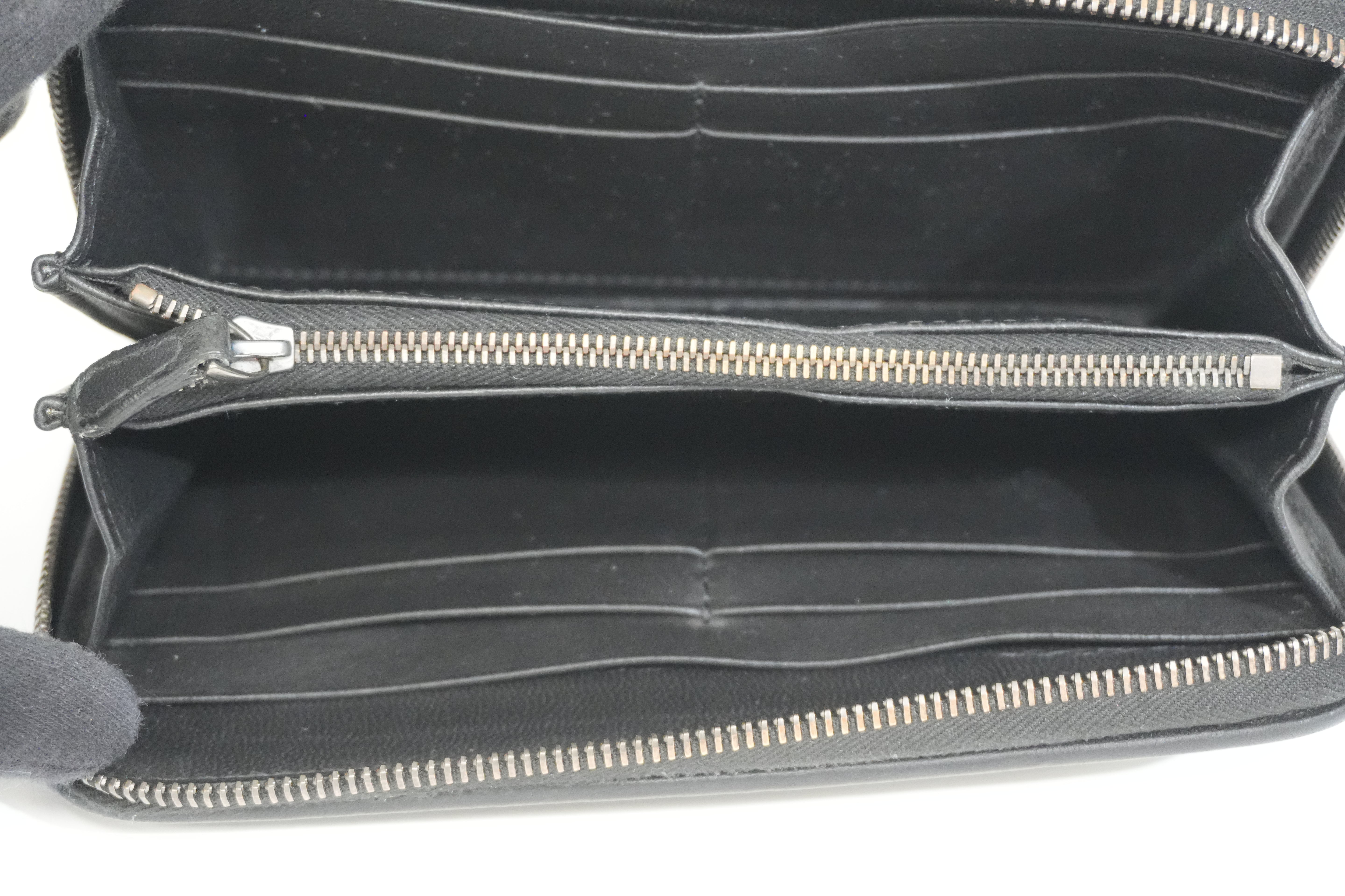Pre-owned Bottega Zippy Long Wallet Black