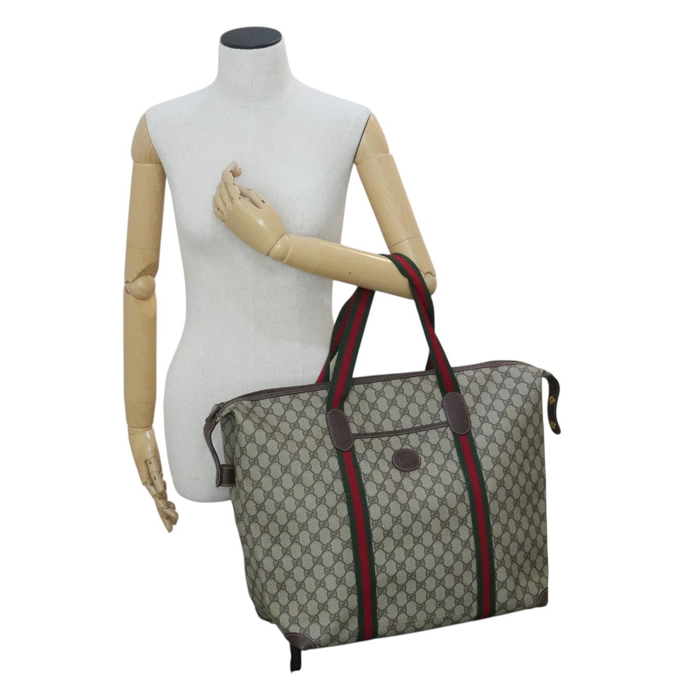 Pre-owned Gucci Ophidia Travel Tote Bag Brown