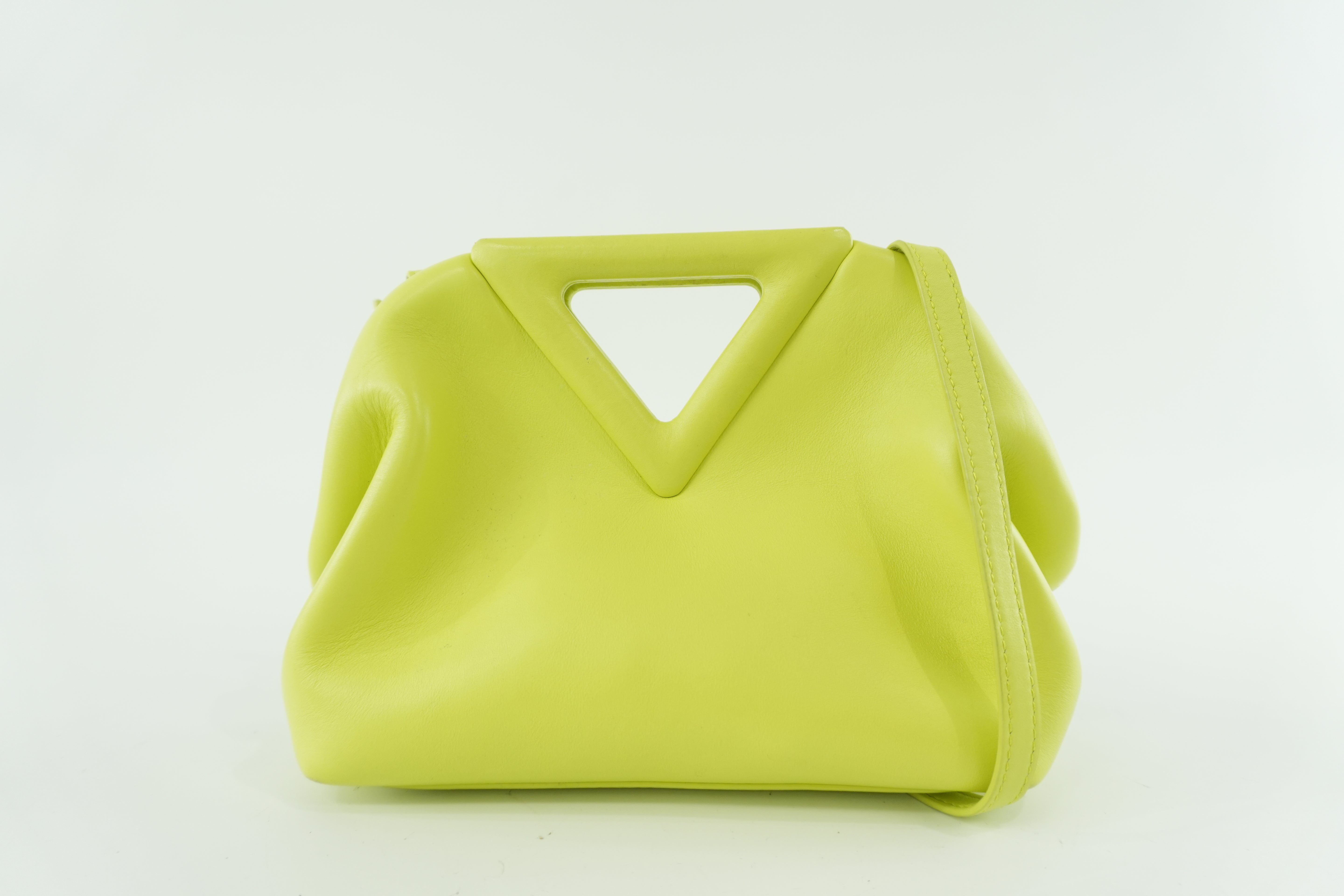 Pre-owned Bottega Leather Magnetic Shoulder Bag Light Green Used