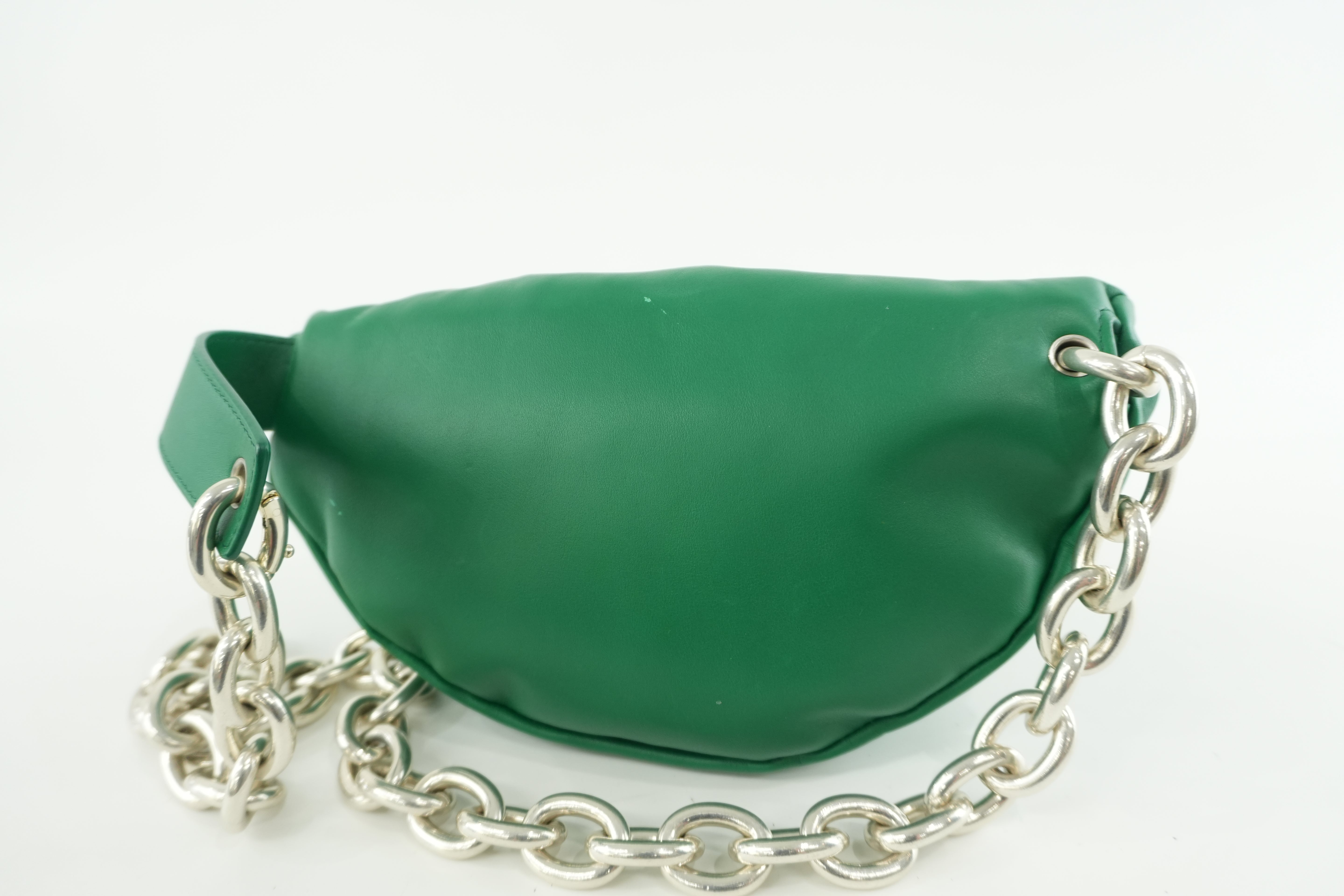 Pre-owned Bottega Veneta Leather Chain Shoulder Bag Green