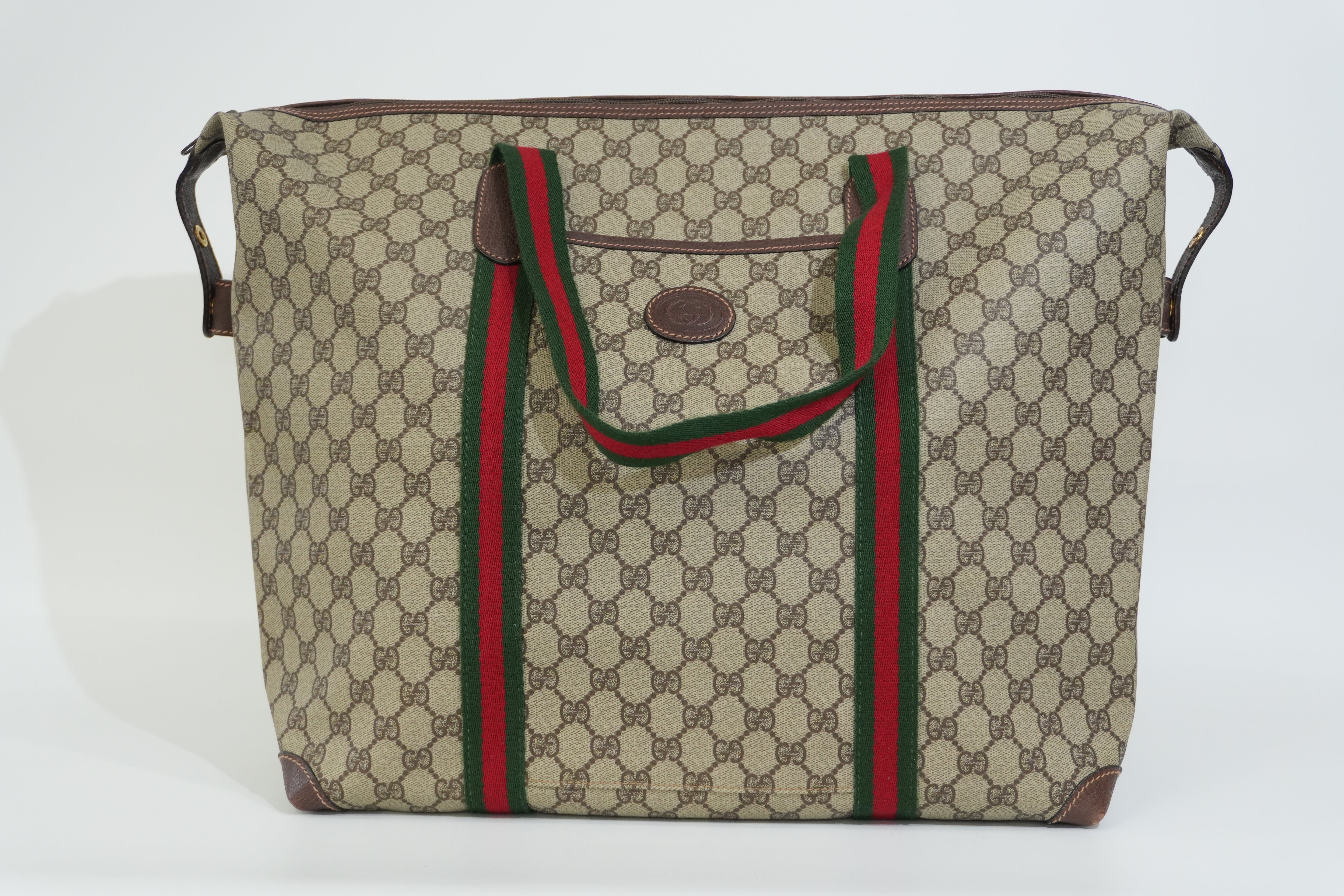 Pre-owned Gucci Ophidia Travel Tote Bag Brown