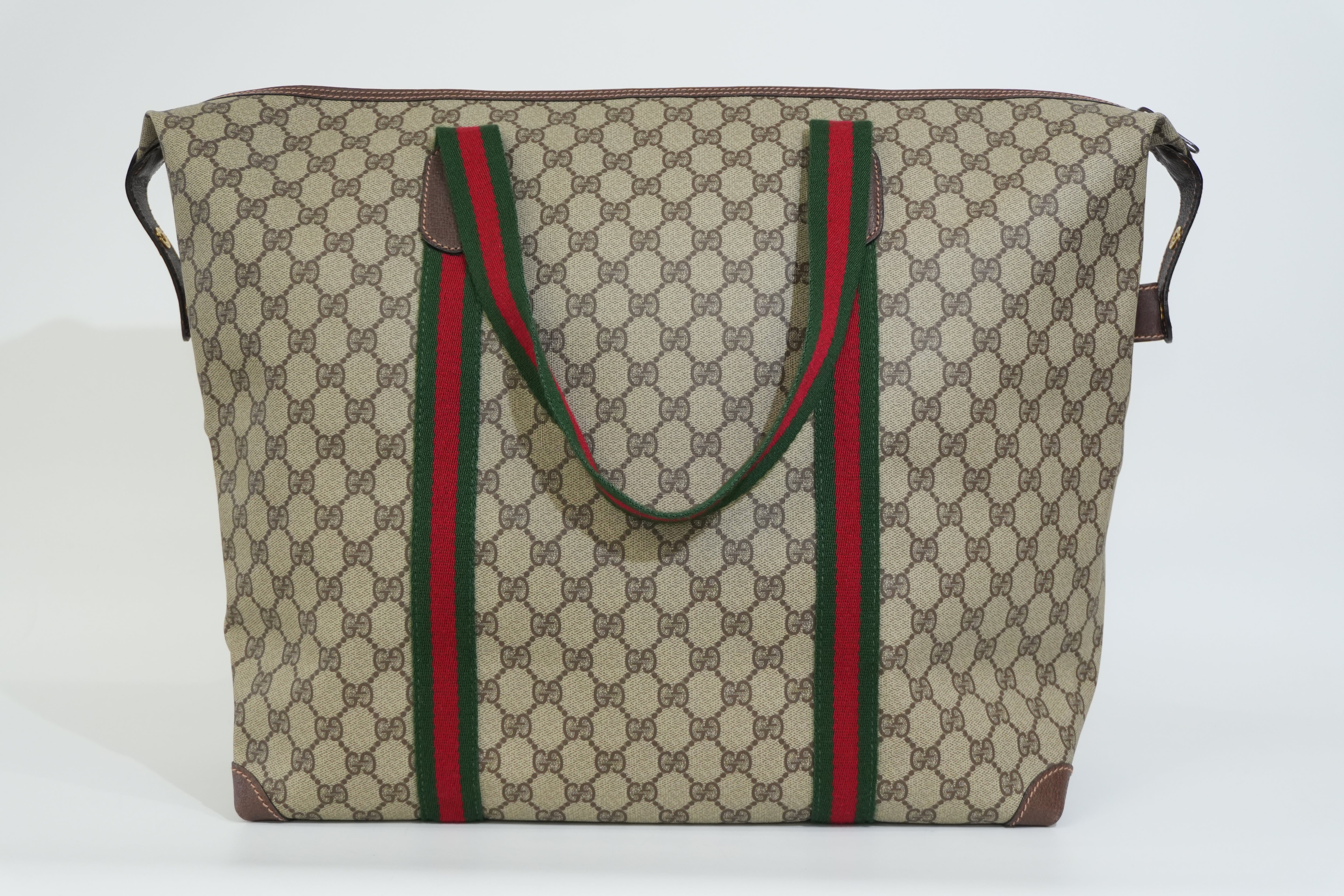 Pre-owned Gucci Ophidia Travel Tote Bag Brown