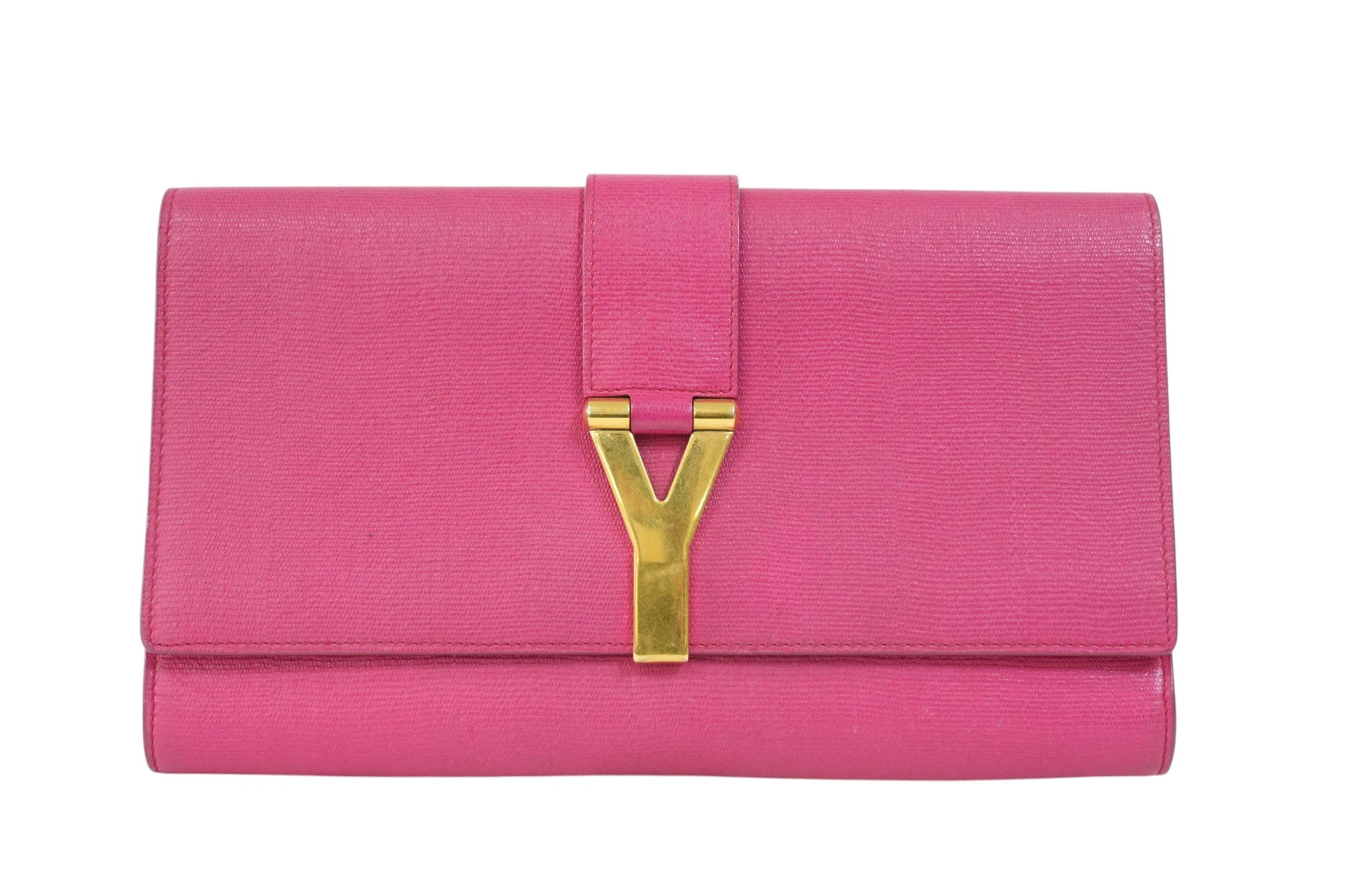 Pre-Owned Yves Saint Laurent Classic Chyc Y-Ligne Clutch Pink