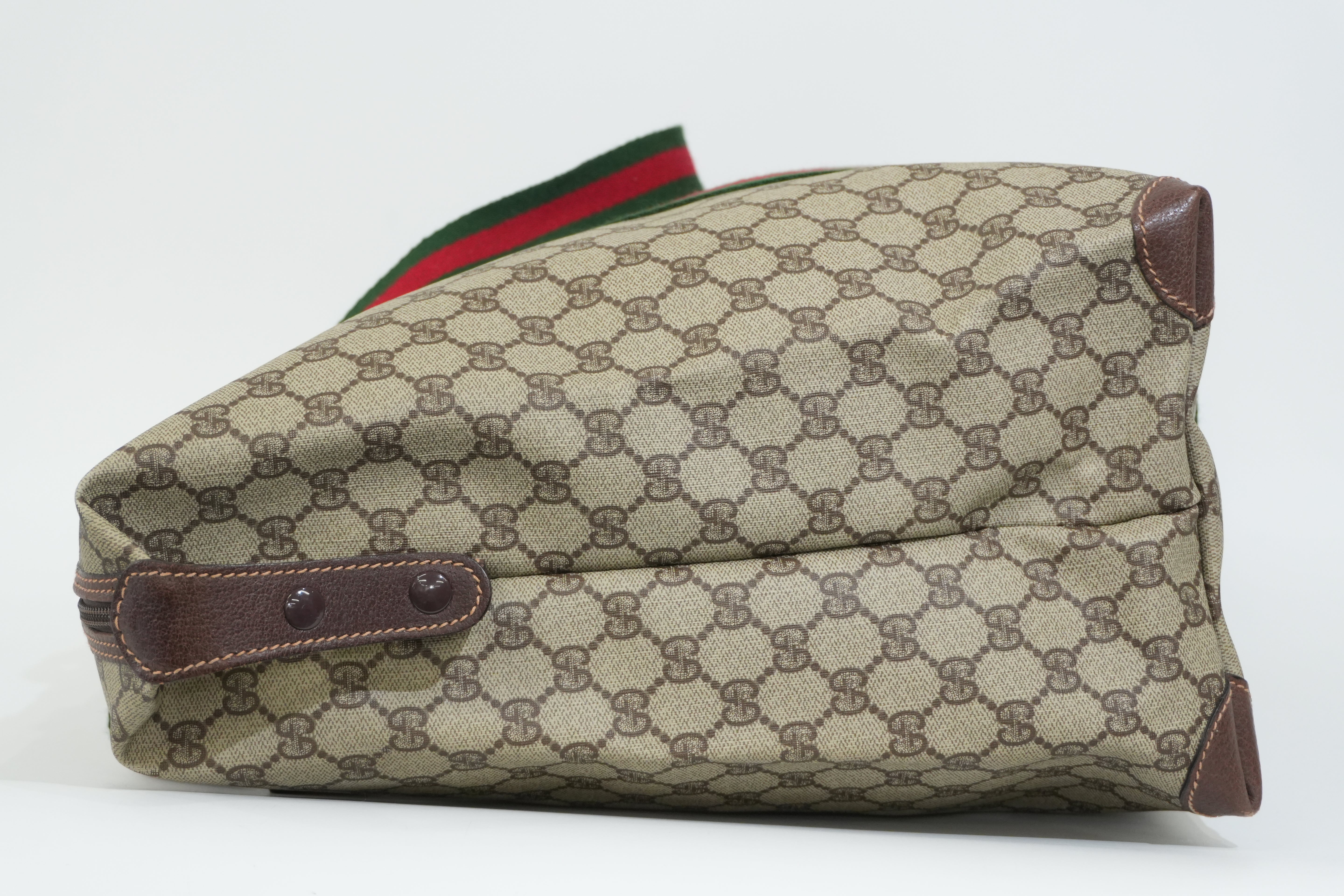 Pre-owned Gucci Ophidia Travel Tote Bag Brown